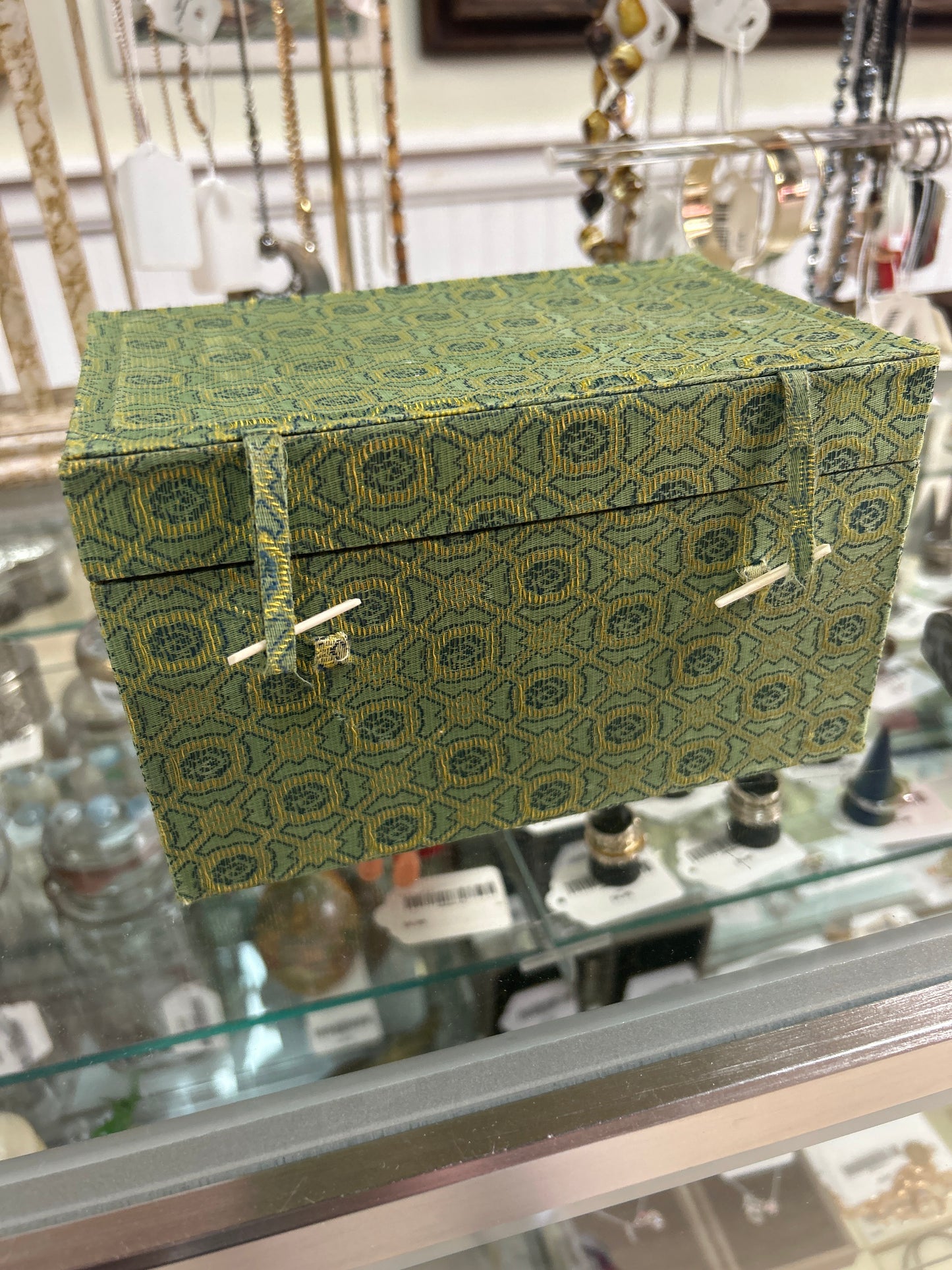Vintage Cloth Box w/ Figurines