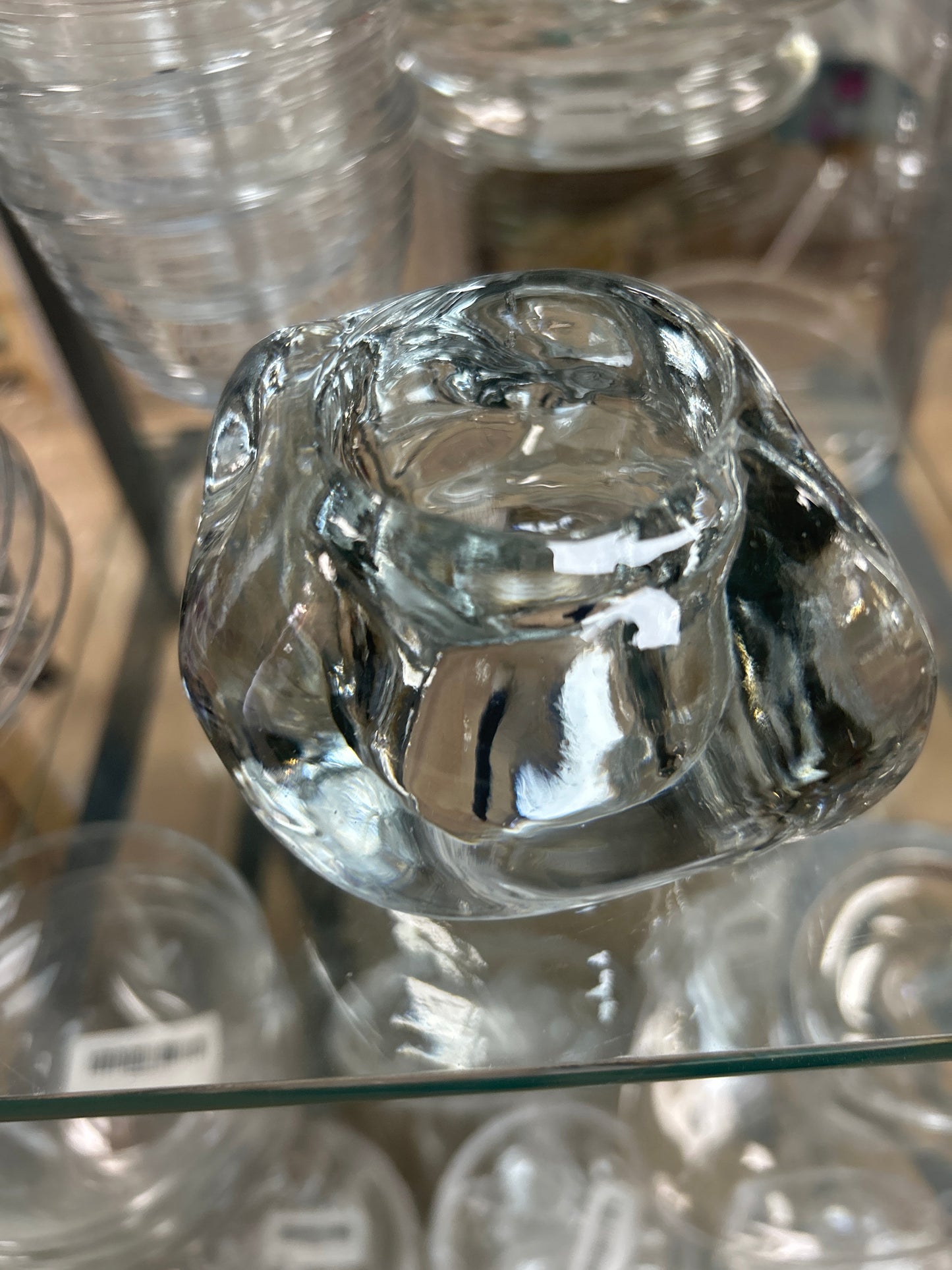 Glass candle holder single