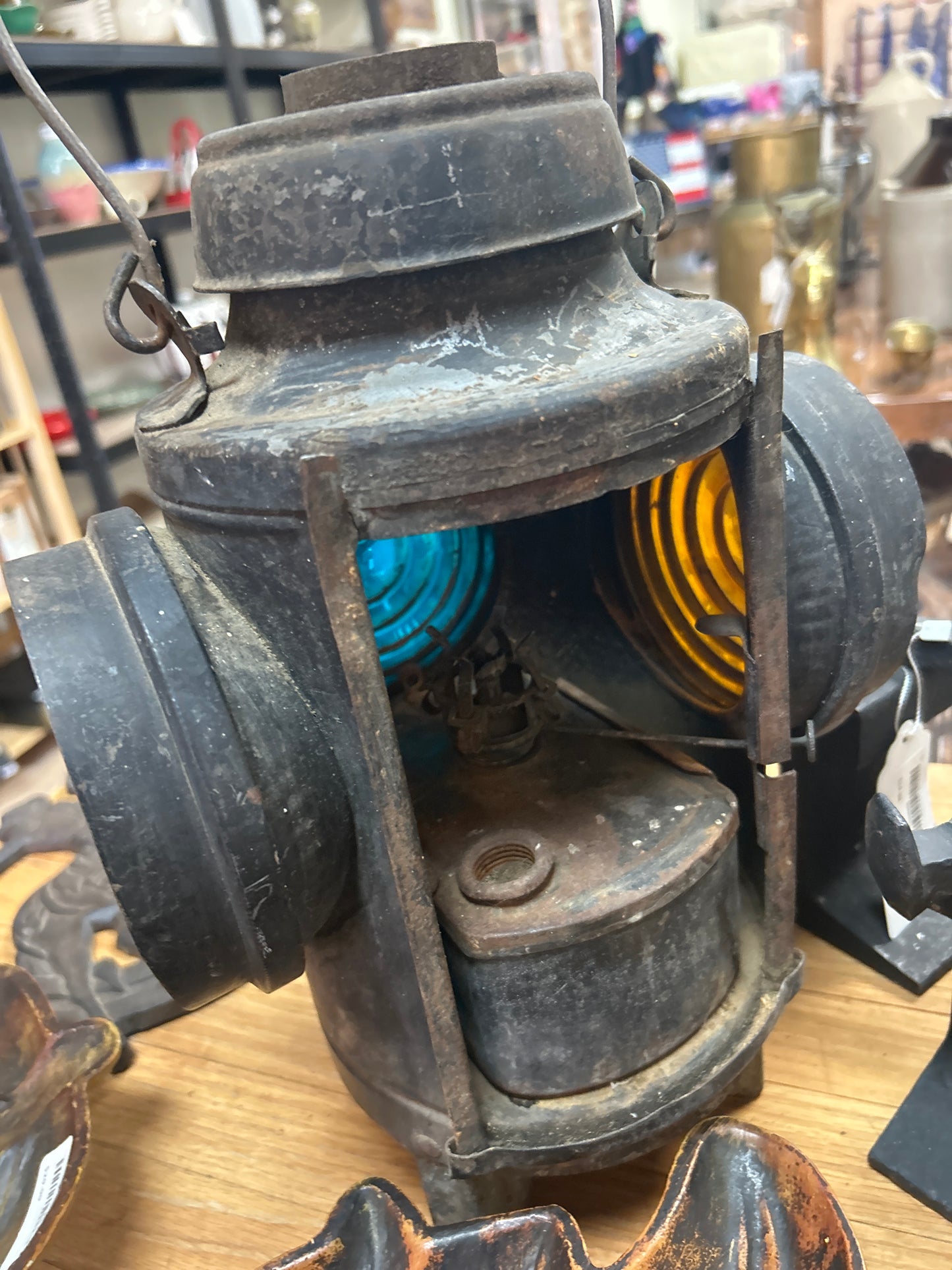 Vintage Railroad Lantern 14” (not including handle)