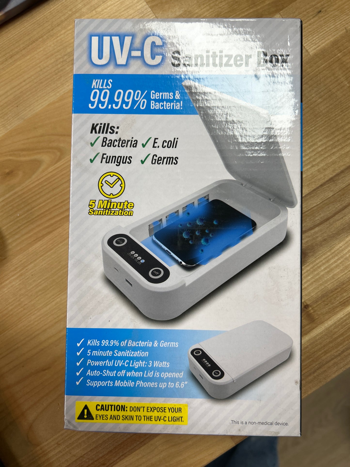 UV-C Sanitizer Box (Kills 99.9% of Germs and Bacteria)