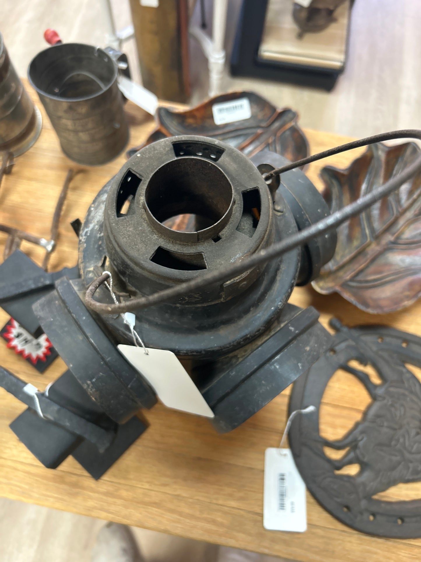 Vintage Railroad Lantern 14” (not including handle)
