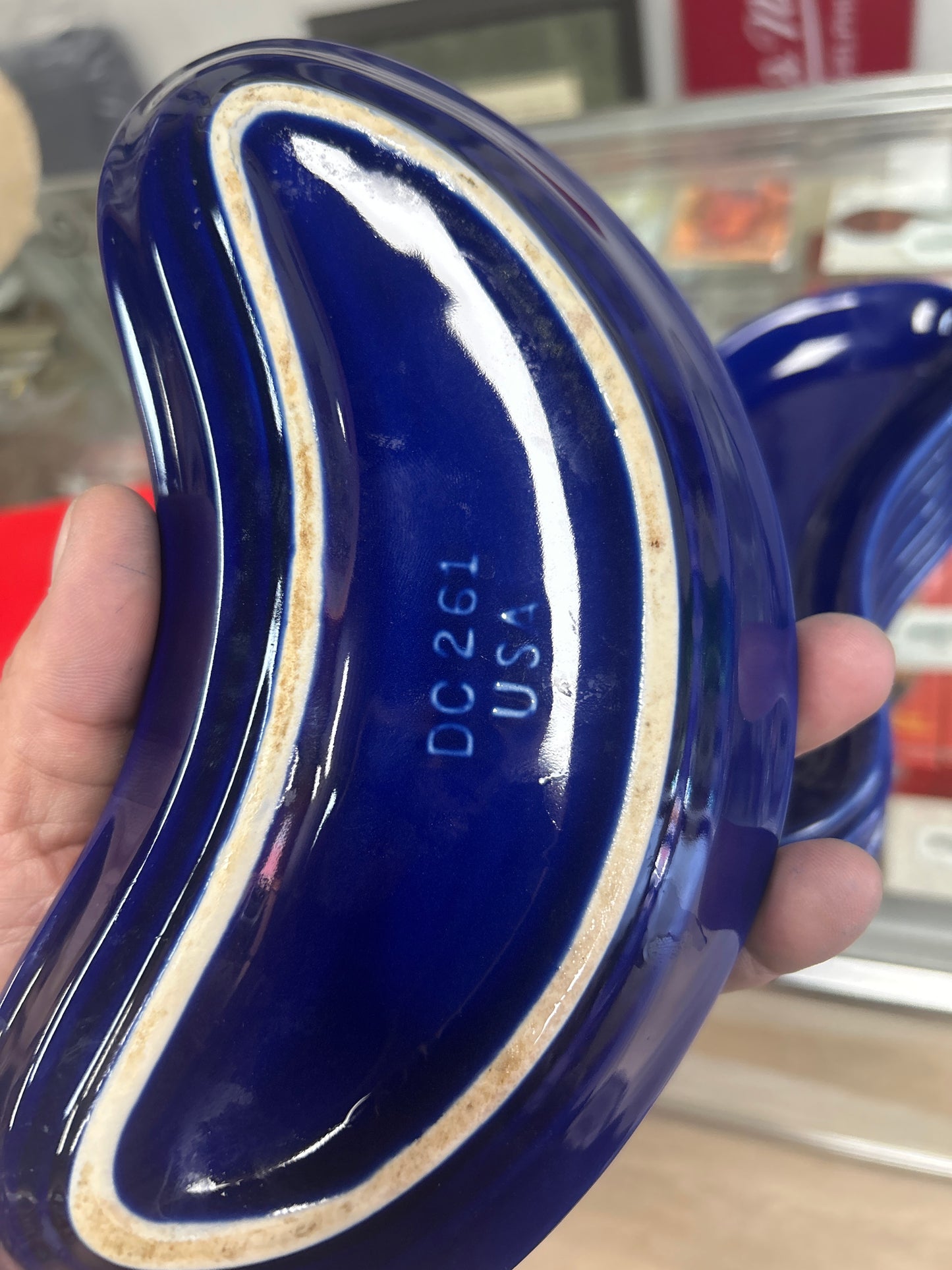 Diversified Ceramics Corporation in the 1970s Bone Dish Kidney Shape Cobalt Blue DC261 (have scratches but highly collectible) set of 8