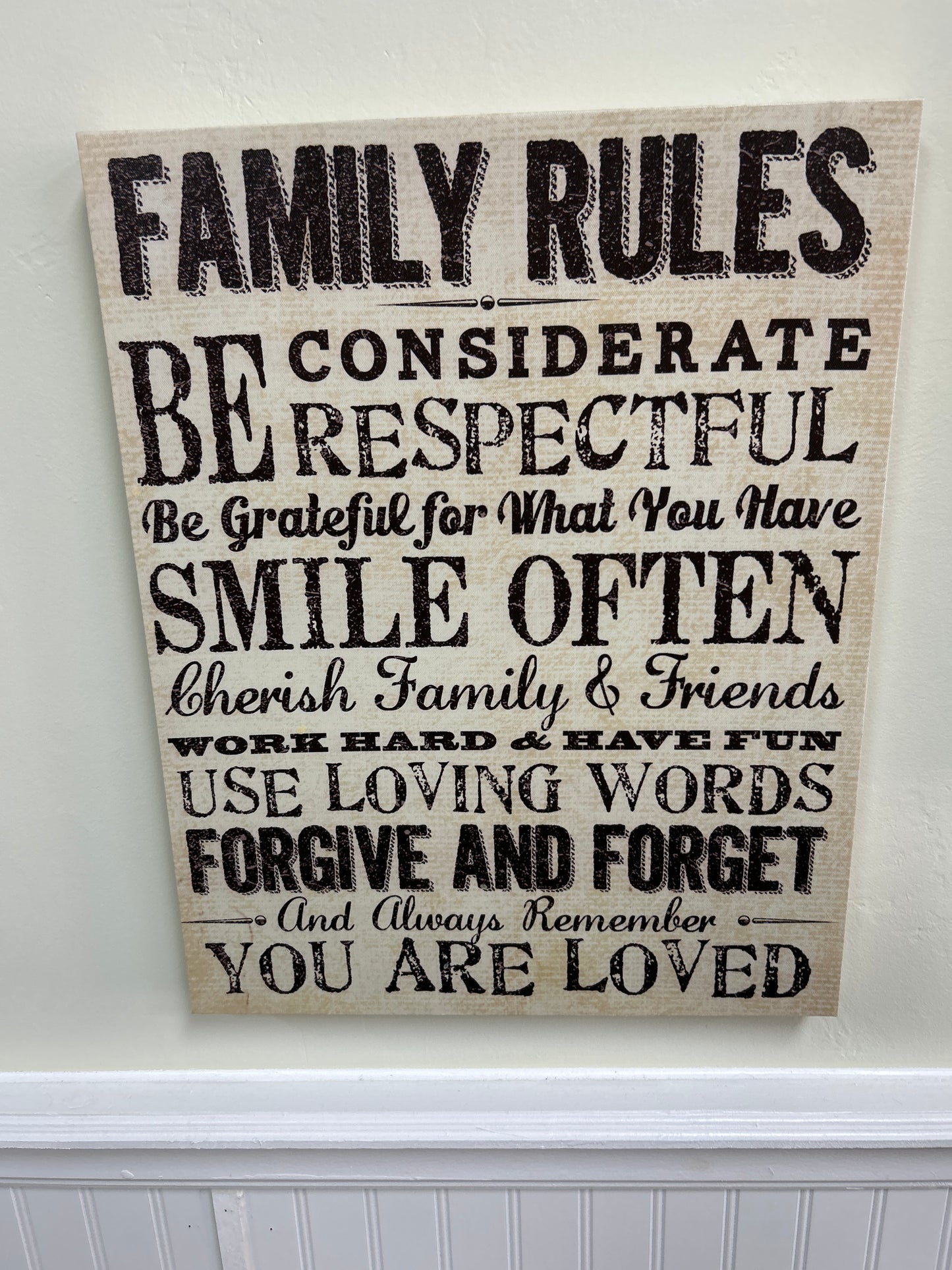 Family Rules Picture 16x20