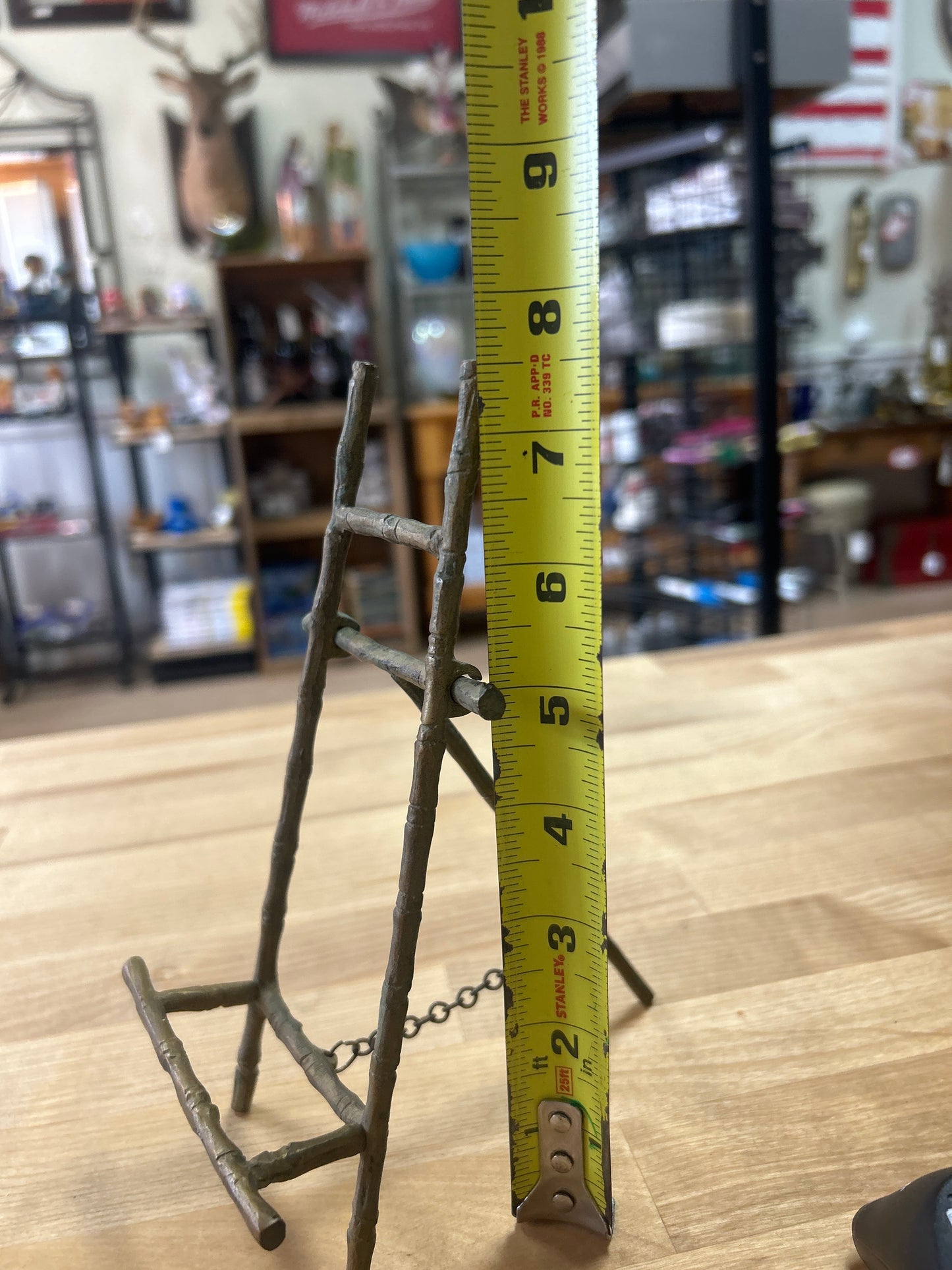 Vintage Brass Bamboo Folding Picture Easel