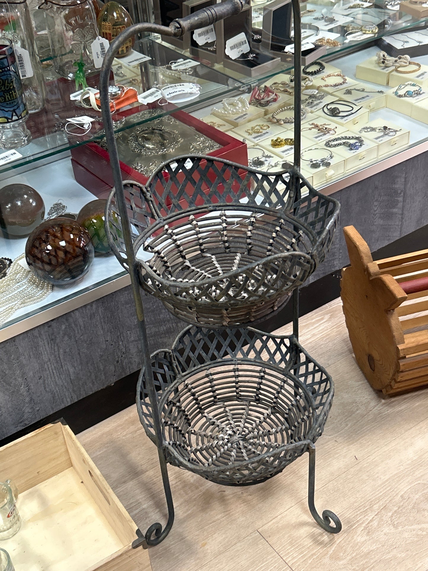 Vintage metal fruit stand