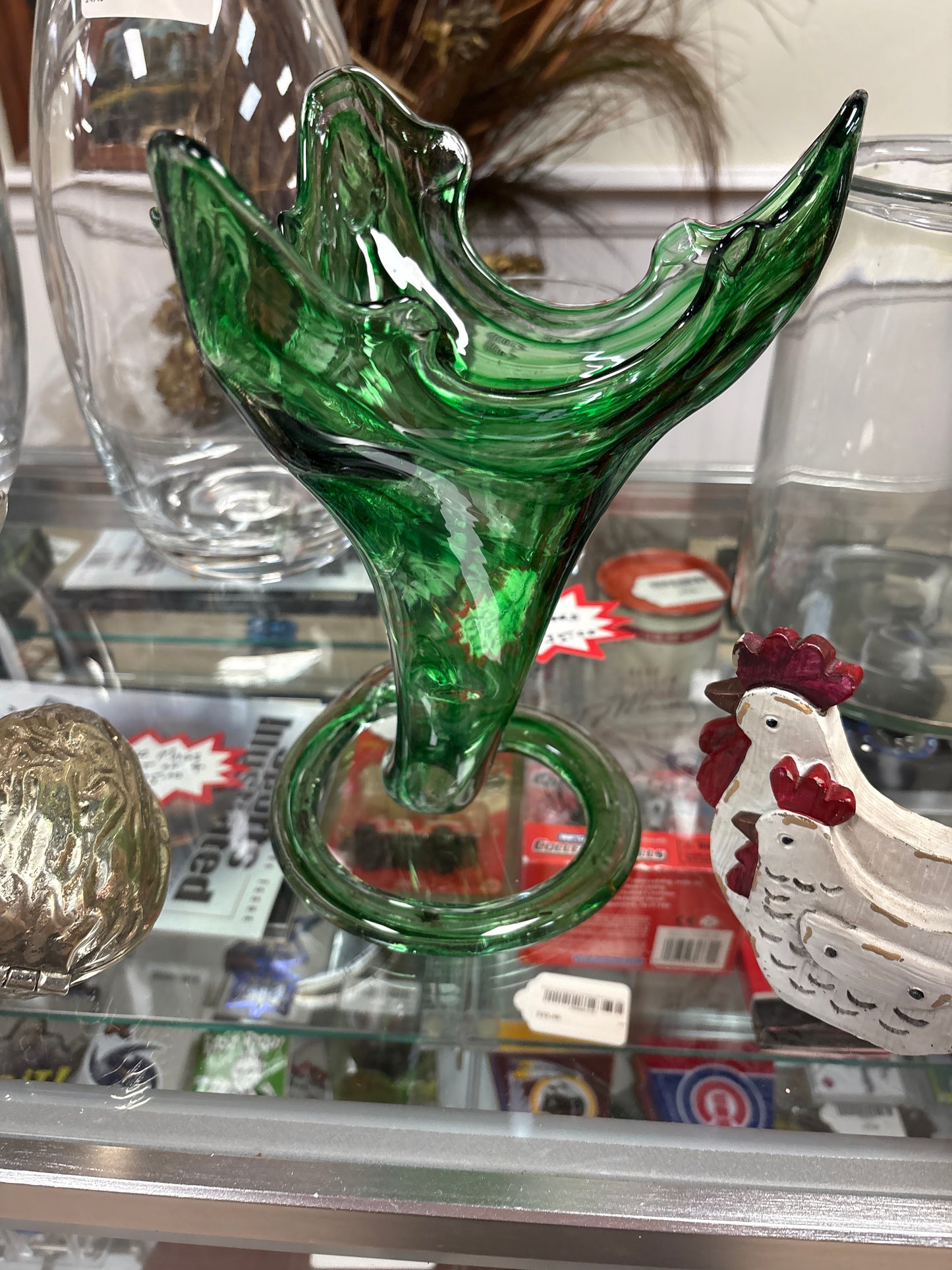 Emerald Green Spiral Glass
