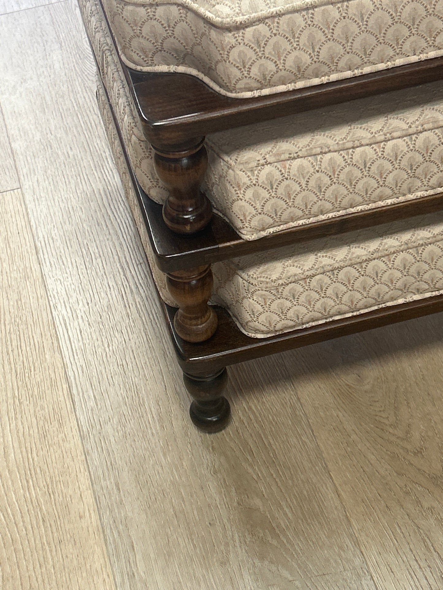 Vintage Turned Wood Ethan Allen Stacking Stools, Set of 3