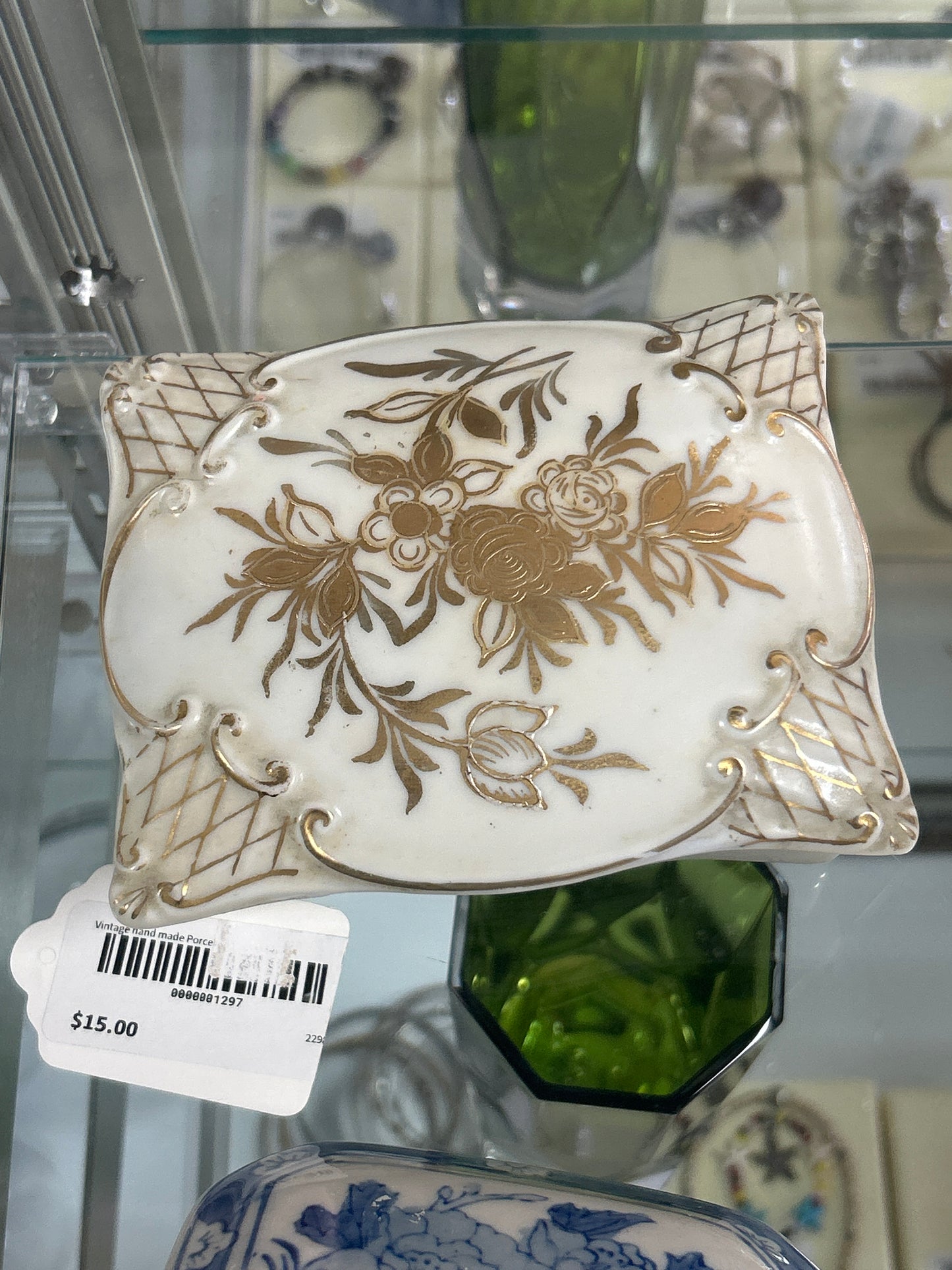 Vintage hand made Porcelain trinket box