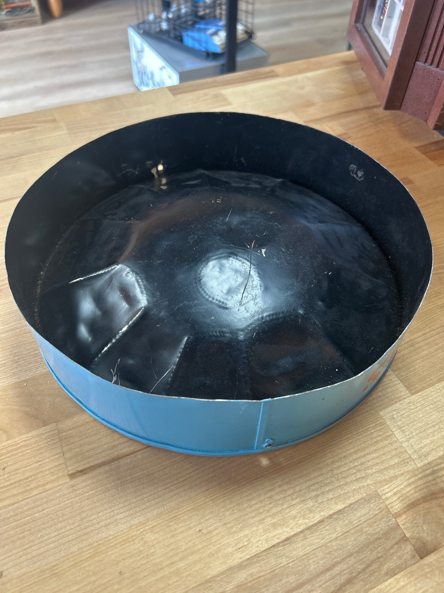 Vintage Steel Drum Pan Drum Hand Made Hand Painted Folk Art Nassau Bahamas Rare Find (11 1/2”) No sticks. May need to be hung to be played. Great Wall Art!