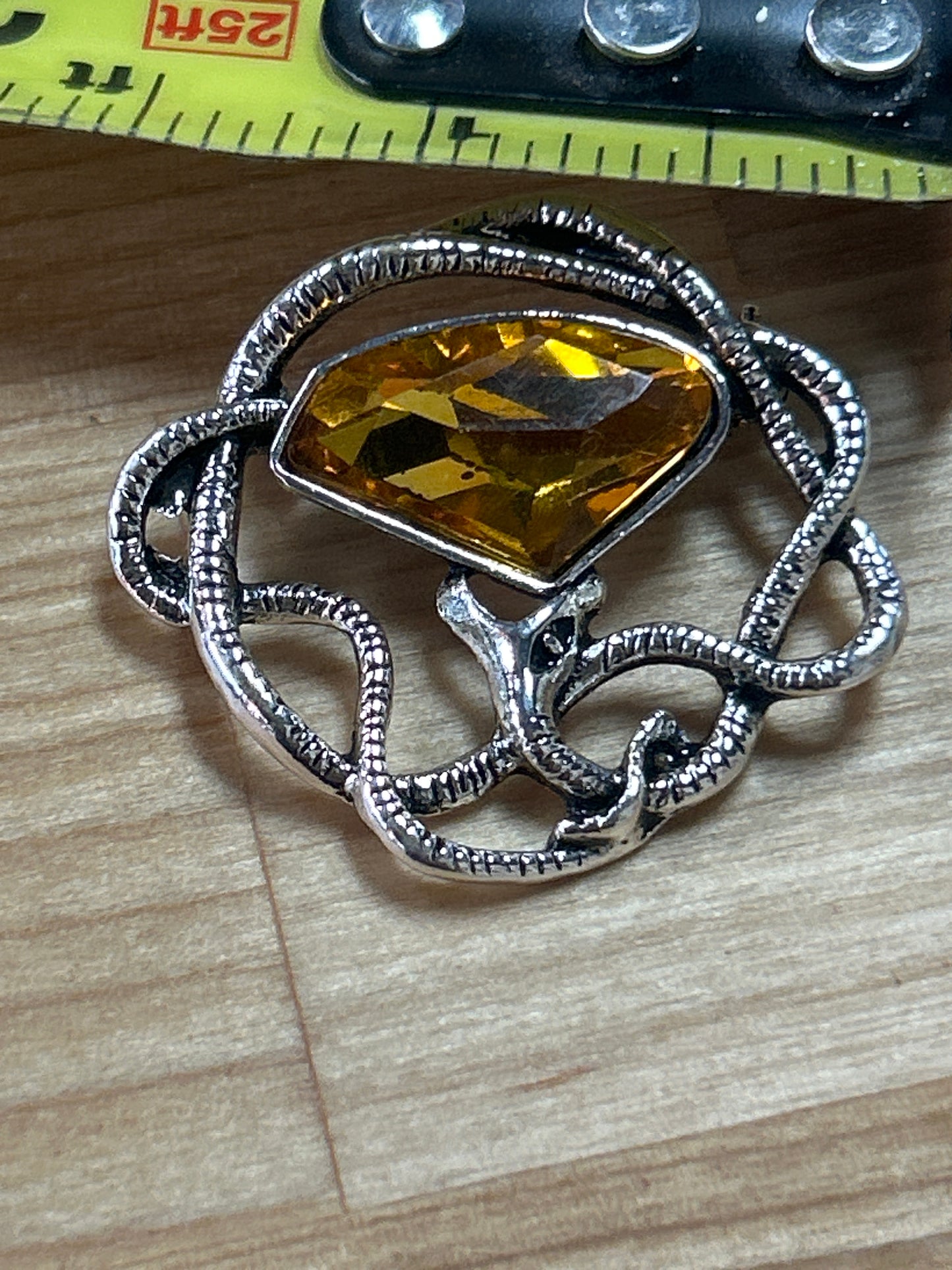 Snake Pin w/ yellow glass