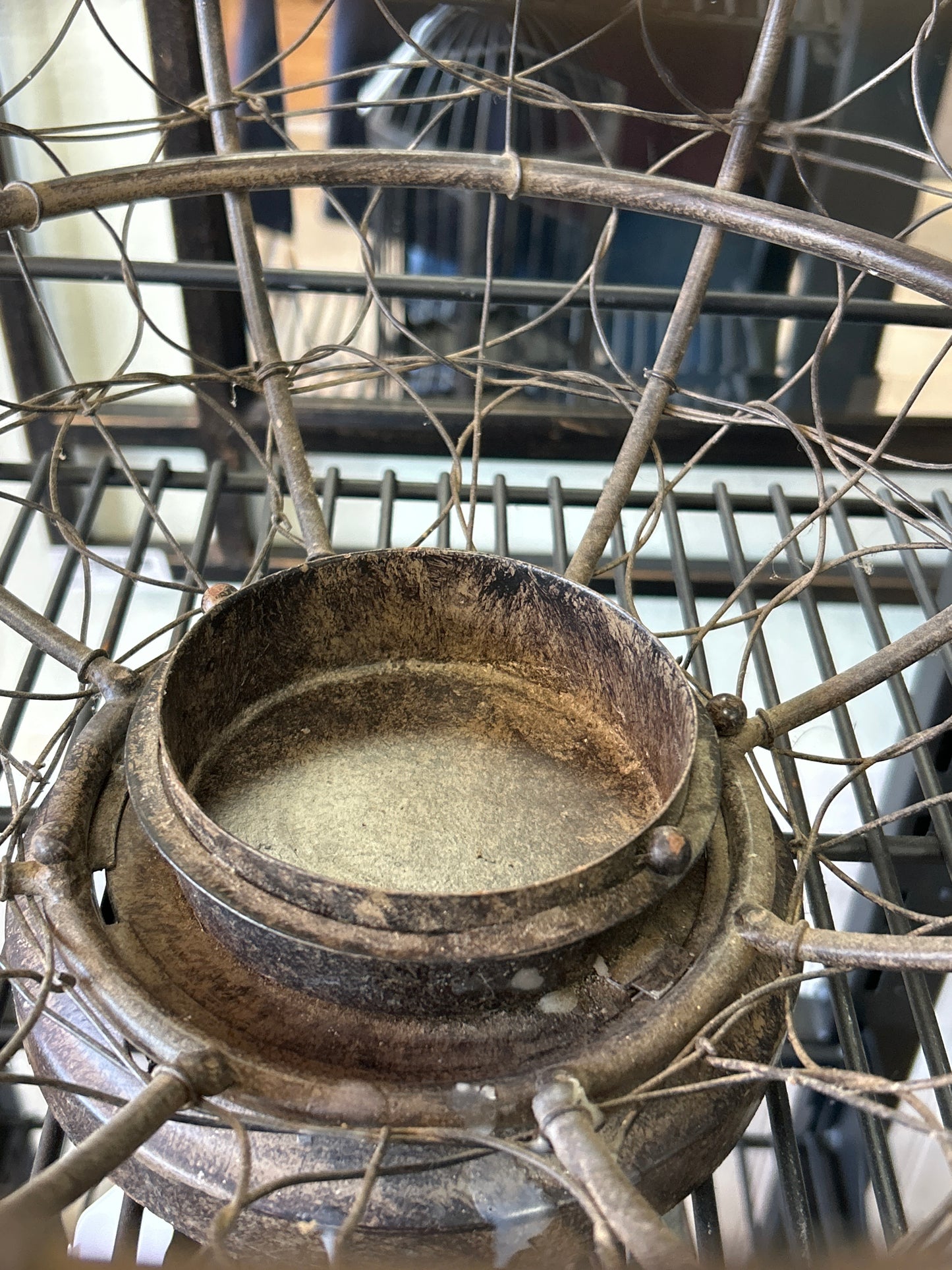 Globe Candle Holder (metal) 15” Bottom Opens