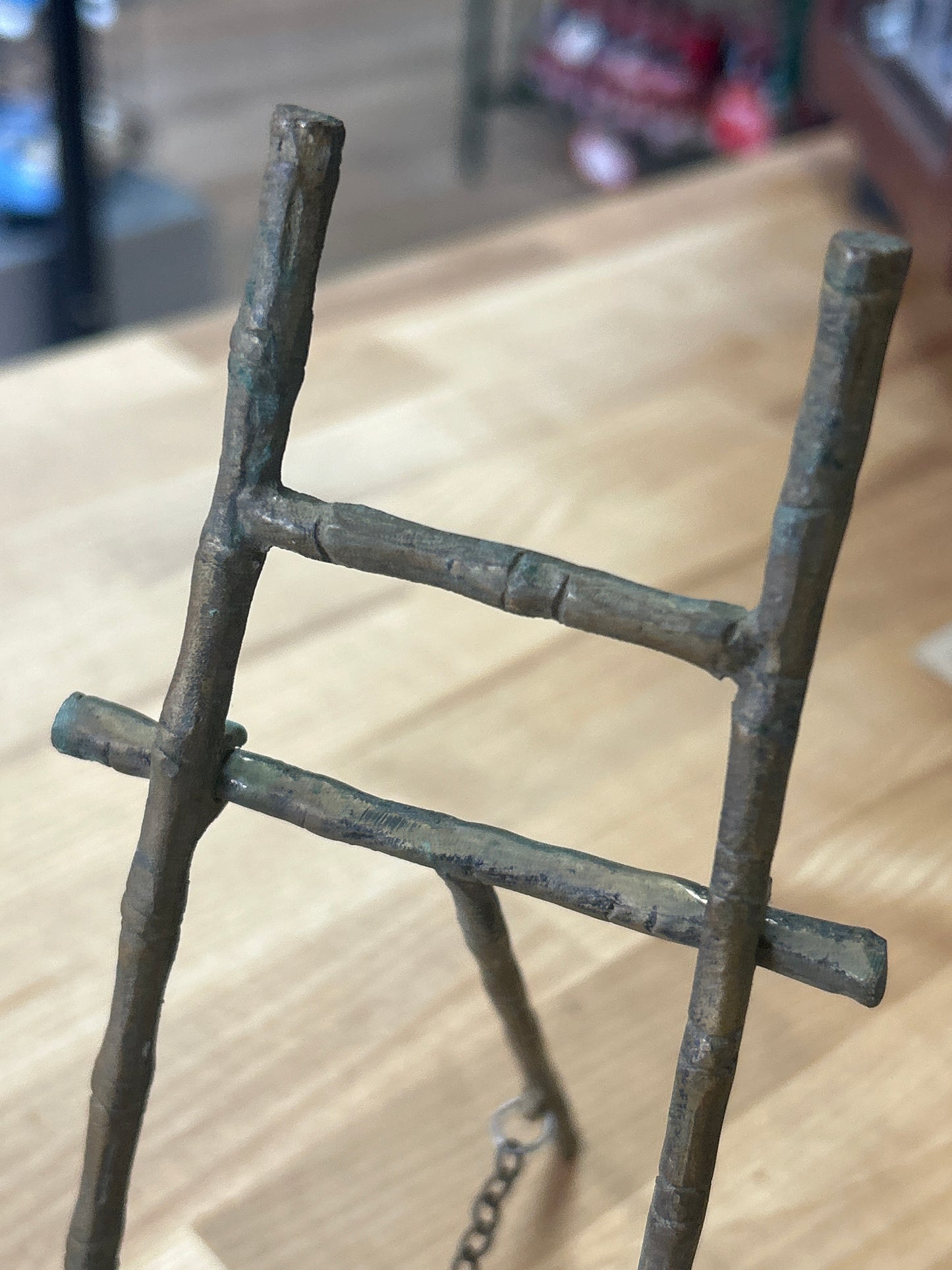 Vintage Brass Bamboo Folding Picture Easel
