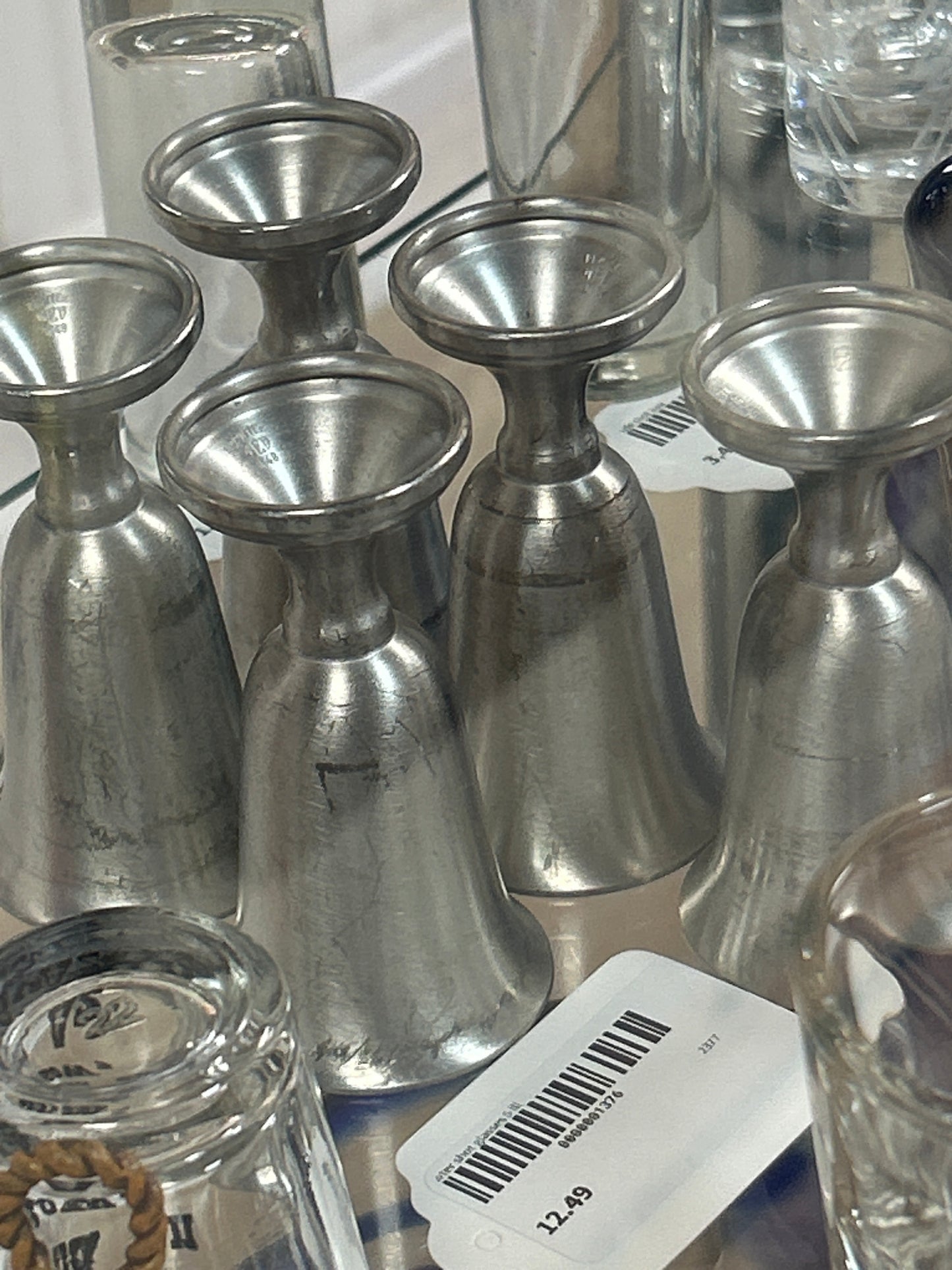 Vintage pewter shot glasses (set of 5)