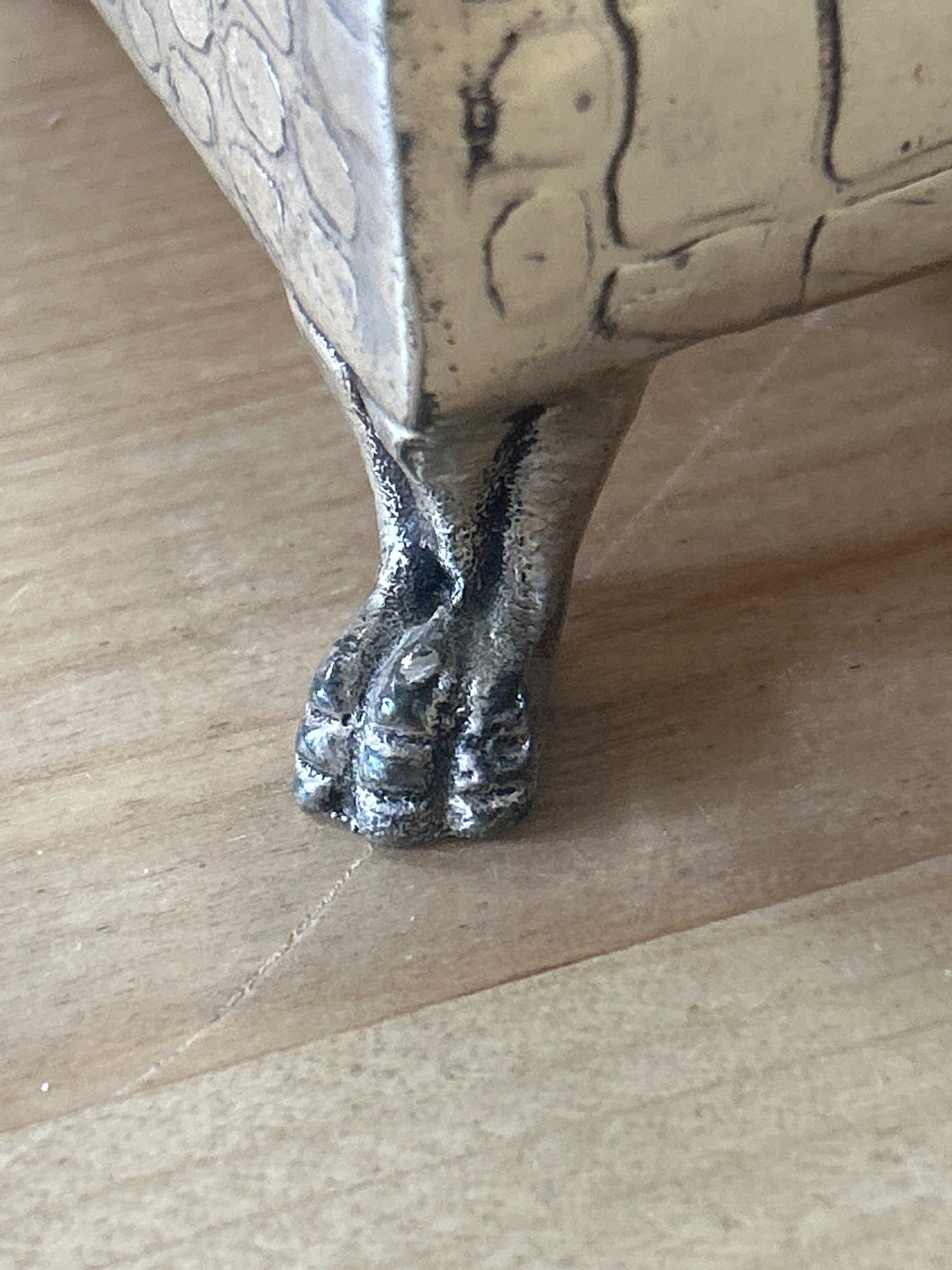 Metal Keep Sake Box (alligator motif) almost 7”