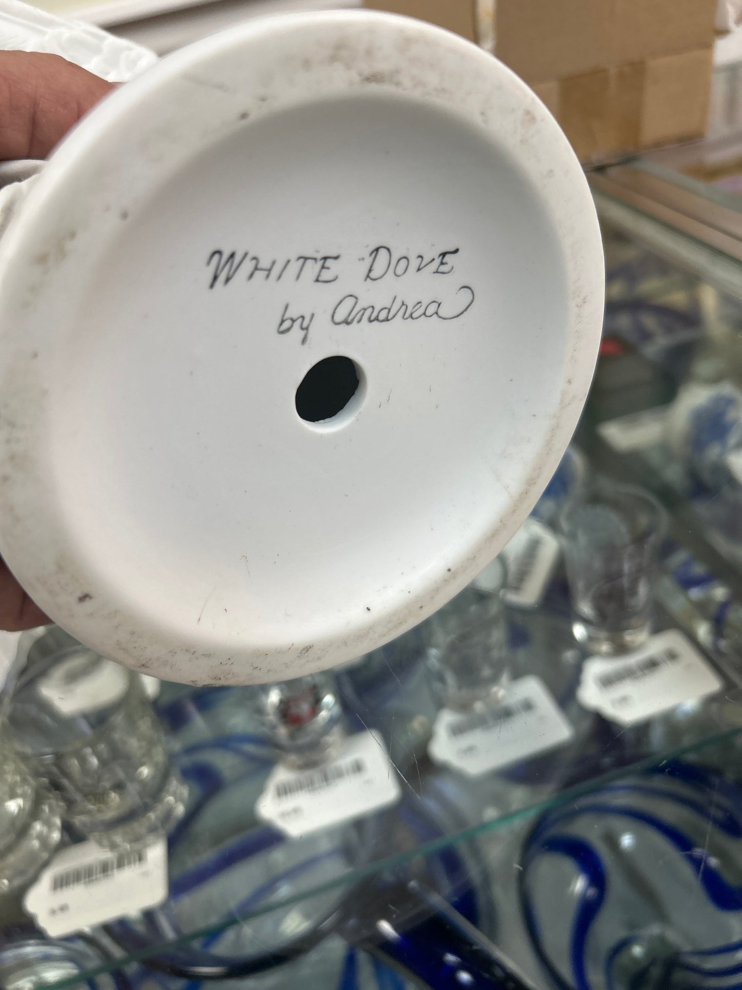 Vintage 1970’s Andrea White Dove by Sadek (chip feather, hard to notice)