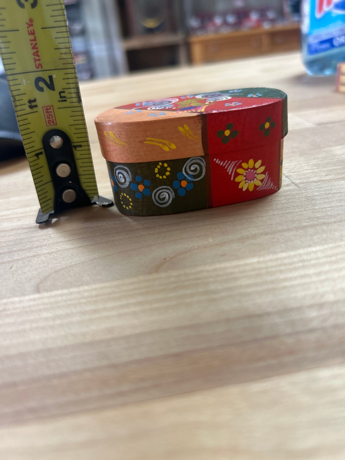 Vintage Wood Painted Tiny Box