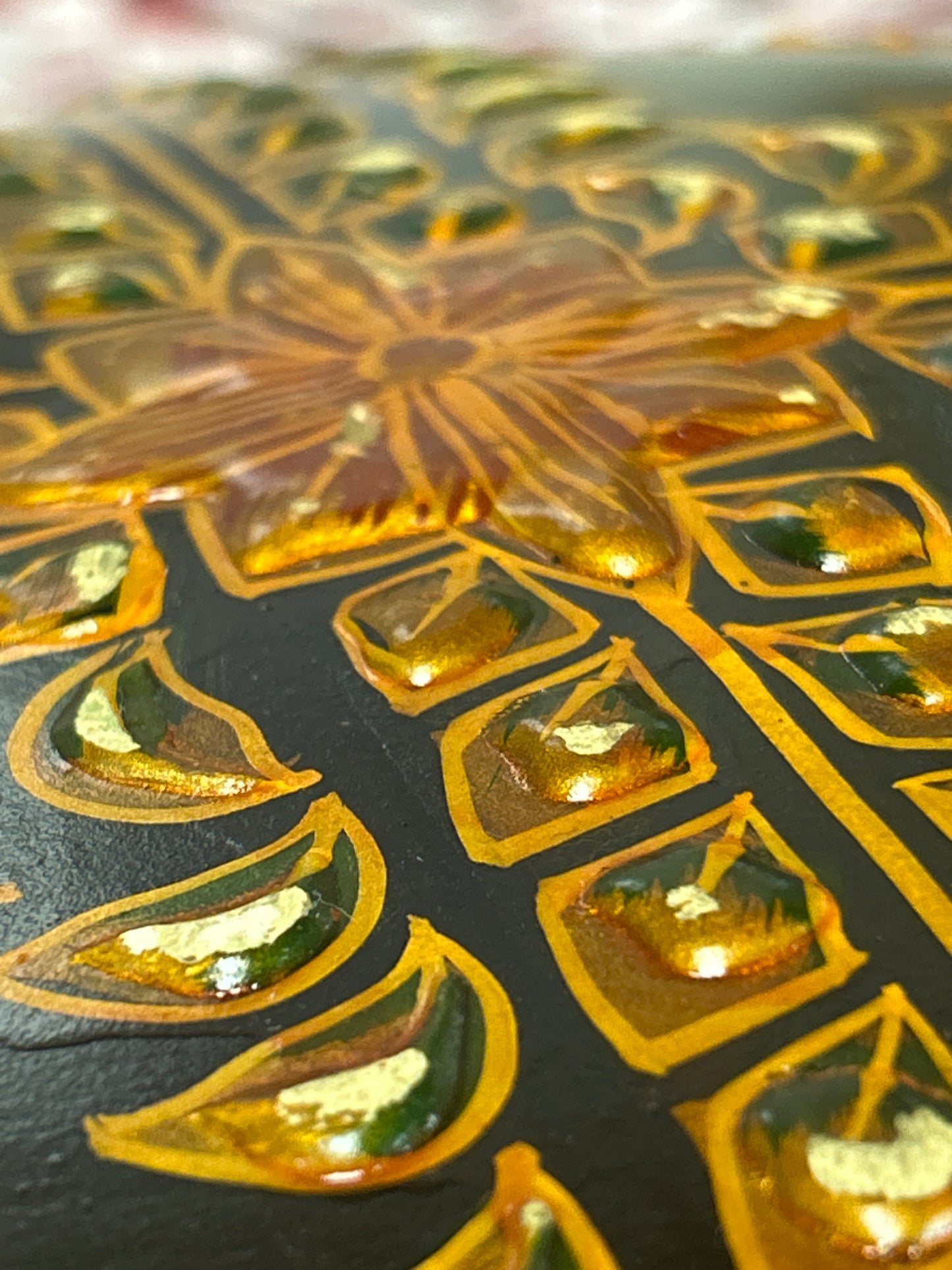 17” Tall Rajasthani Oil Pot Hand painted