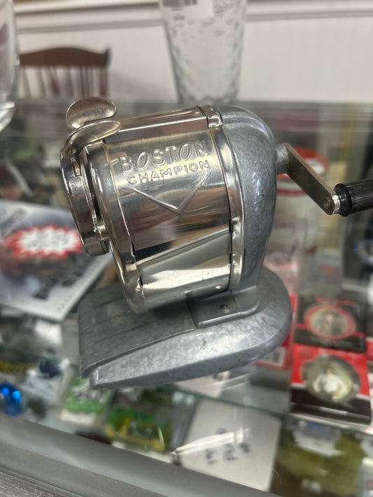Boston Champion Vintage 1960 Desk Pencil Sharpener Hand Crank with Pinch Feed