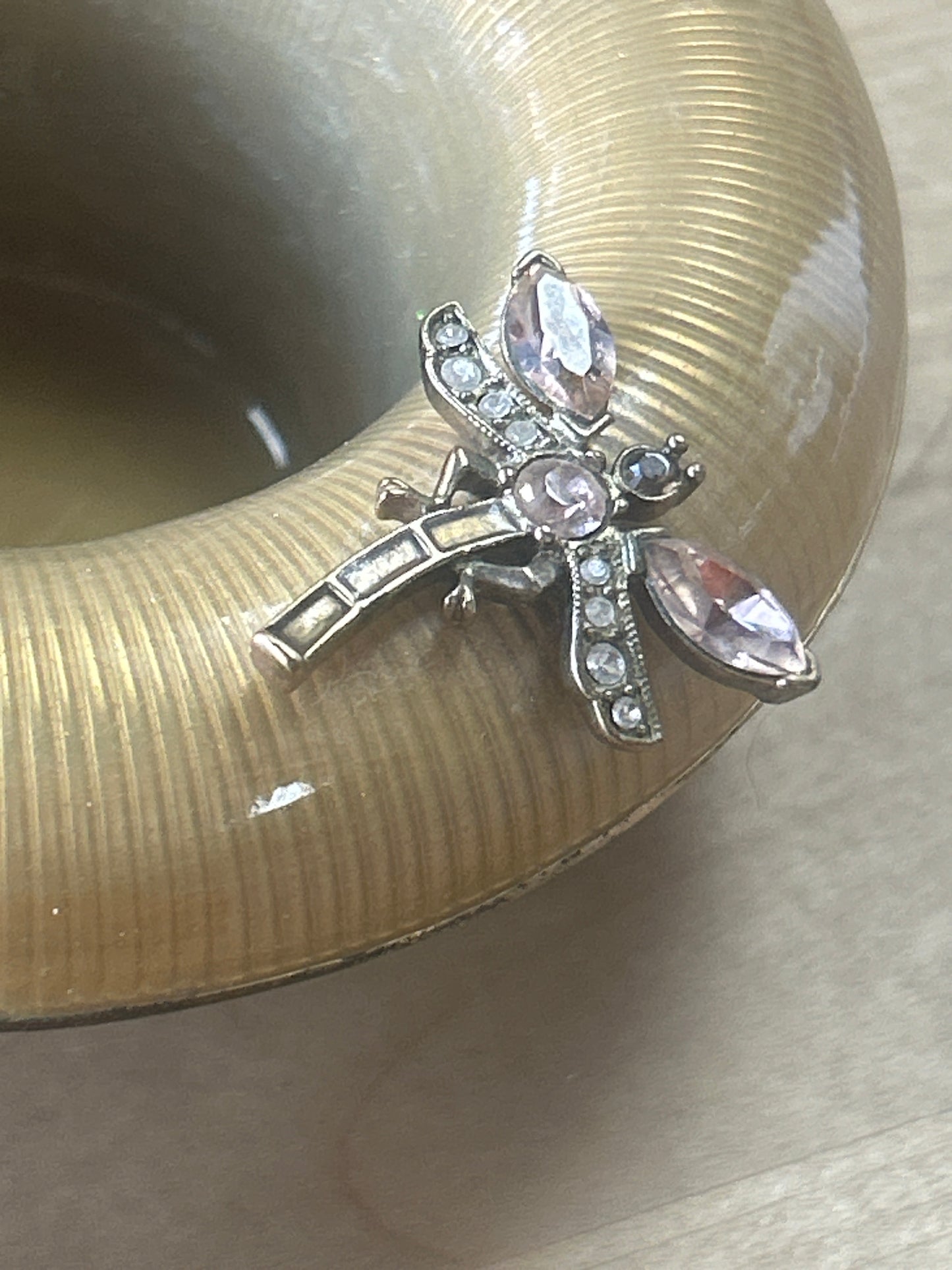 VINTAGE JAY STRONGWATER DRAGONFLY CANDLE HOLDER ENAMEL- BADGED ON BOTTOM
