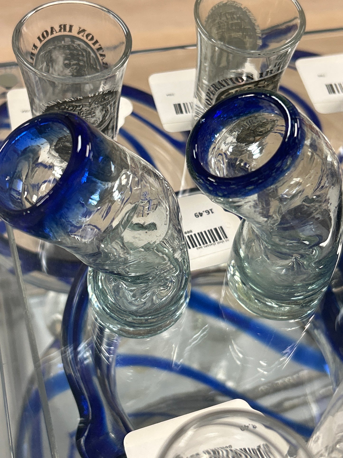 Bent shot glasses (pair)