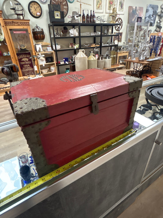 Vintage Red Wood Chest