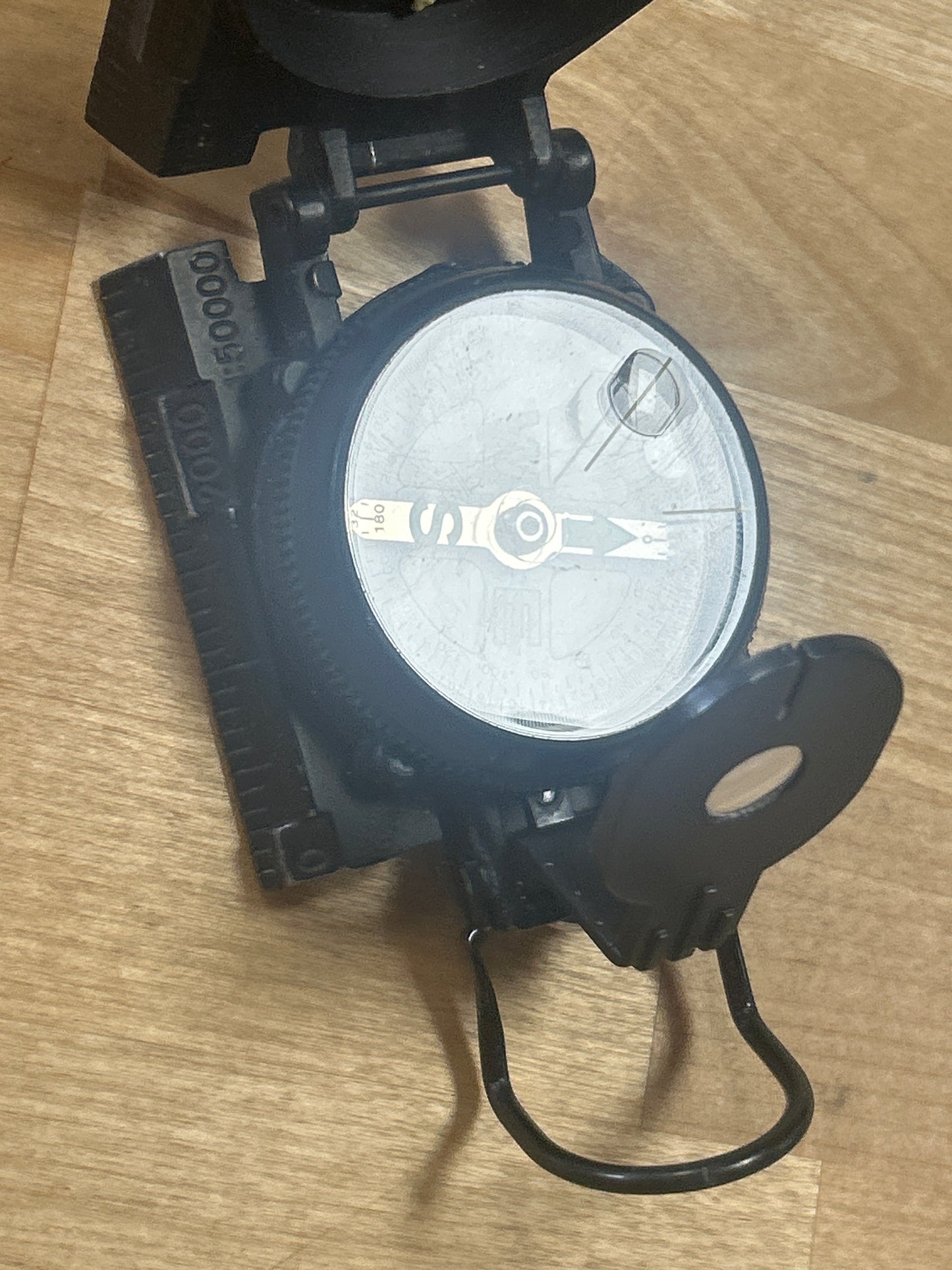 Vintage Military Style Lensatic Marching  Compass Green Air Bubble in Fluid