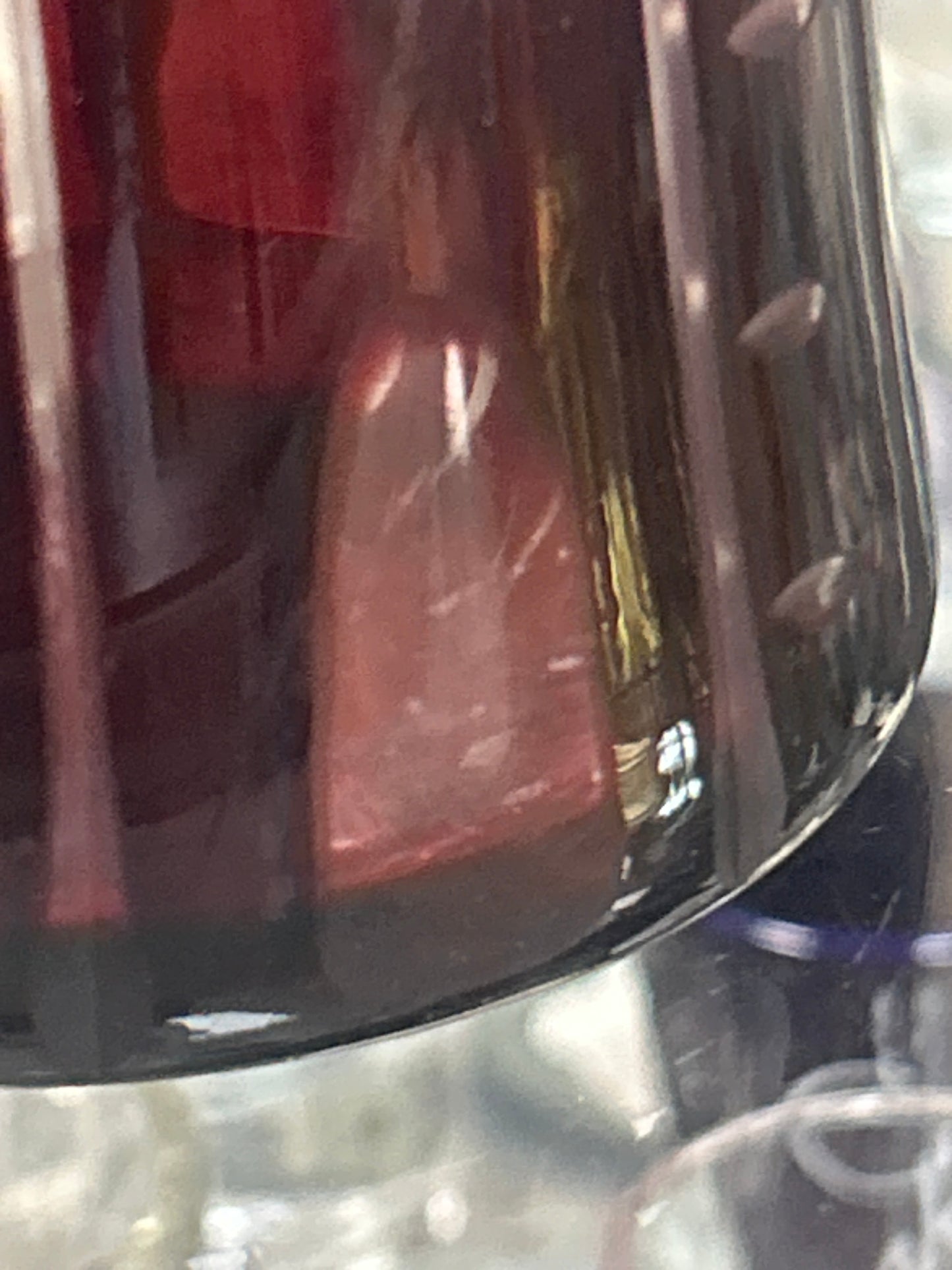 Cranberry Red Glass Cut To Clear Vase 10 Inches Tall