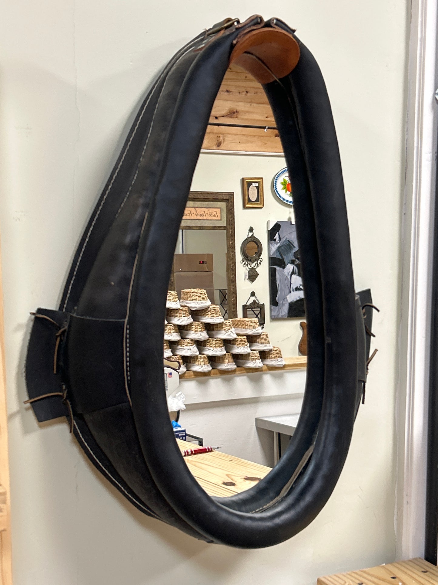 Horse Collar Mirror (nice quality piece) Not Vintage (pre-owned).