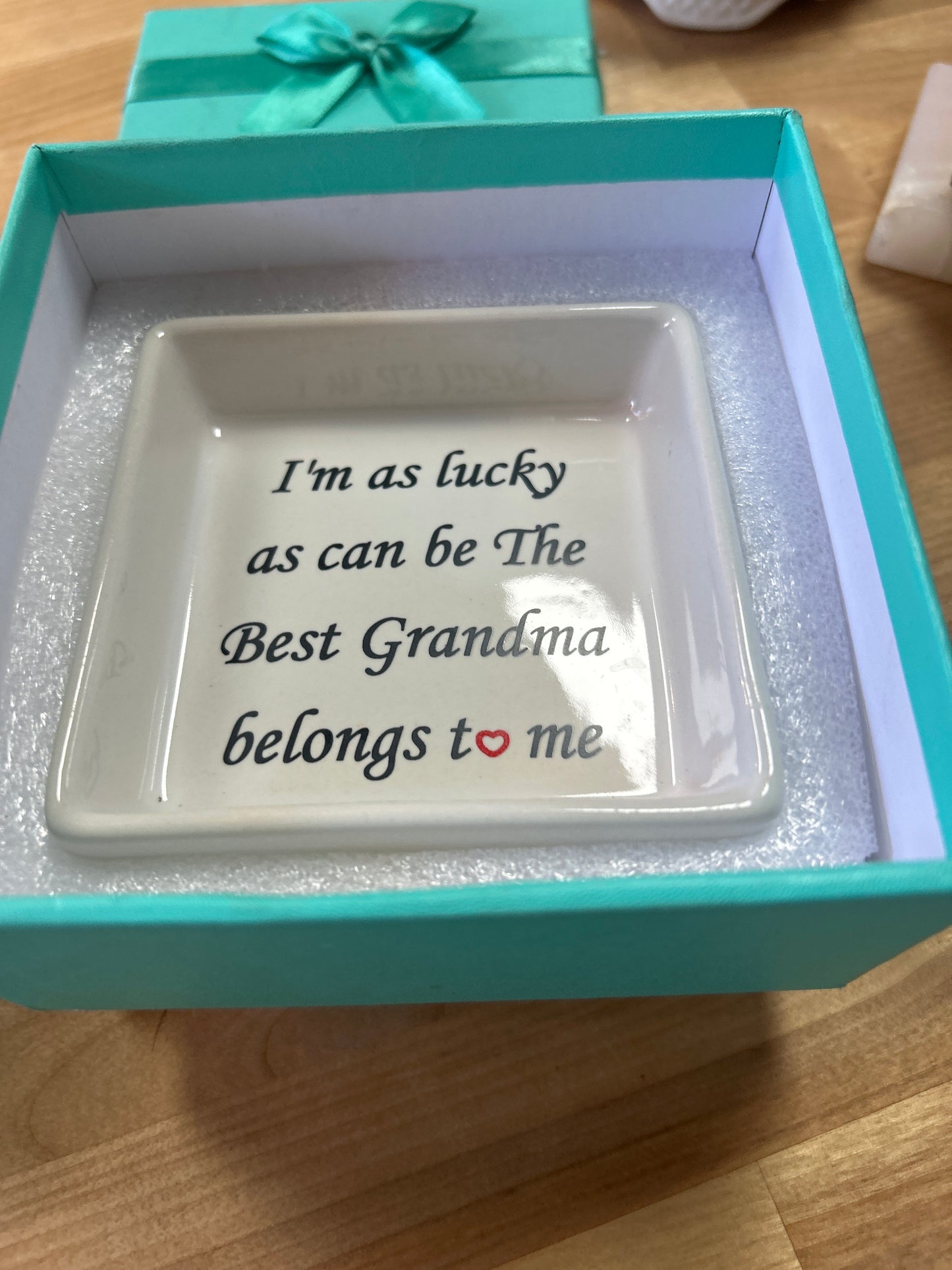 Best Grandma Ever" jewelry or trinket dish