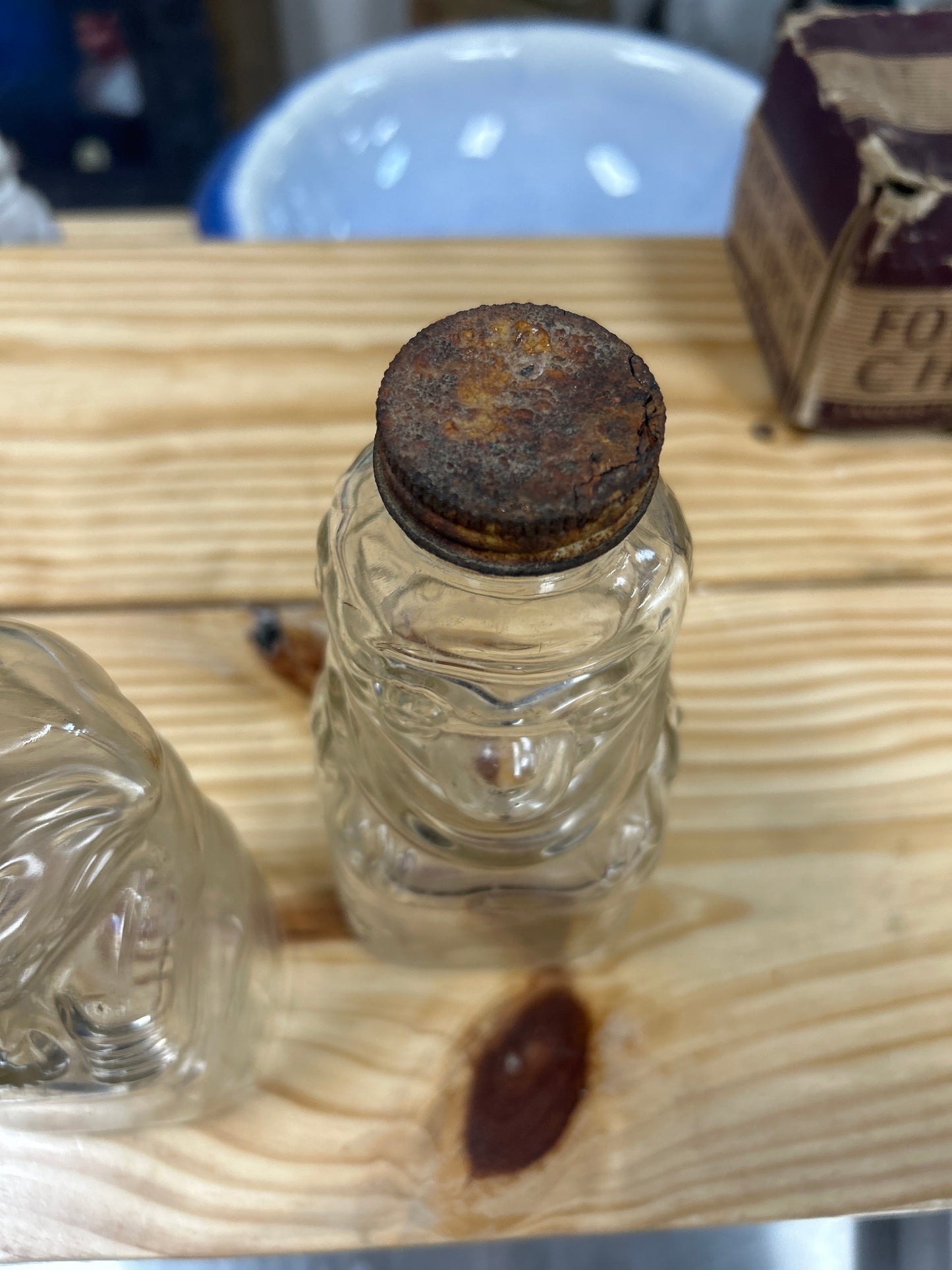 1940’s Grapette Cat, Elephant and Clown - Bank - Clear Glass Bottle (set 3)