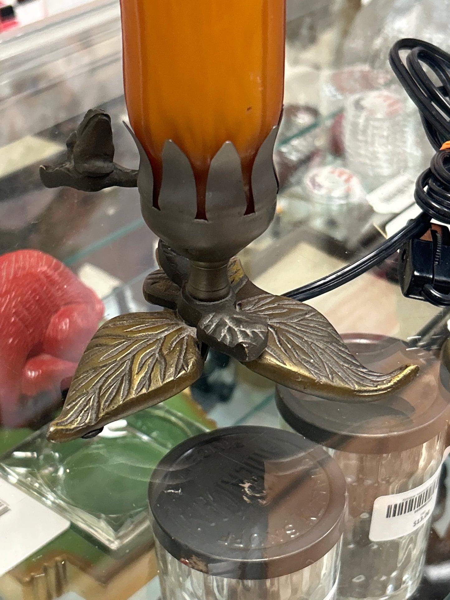 Lily and tiny frog lamp