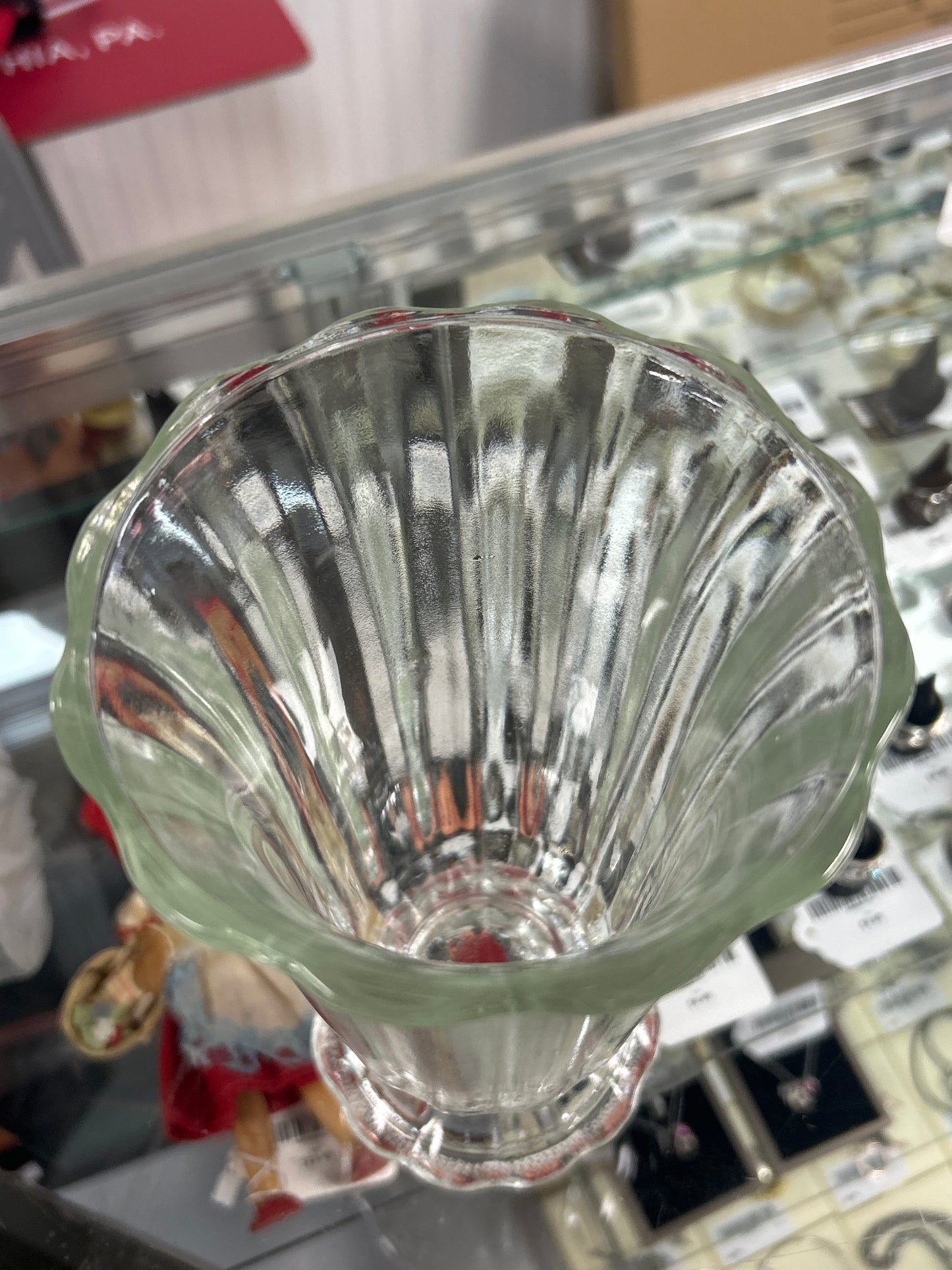 Vintage 8” Vase (slight green tint)