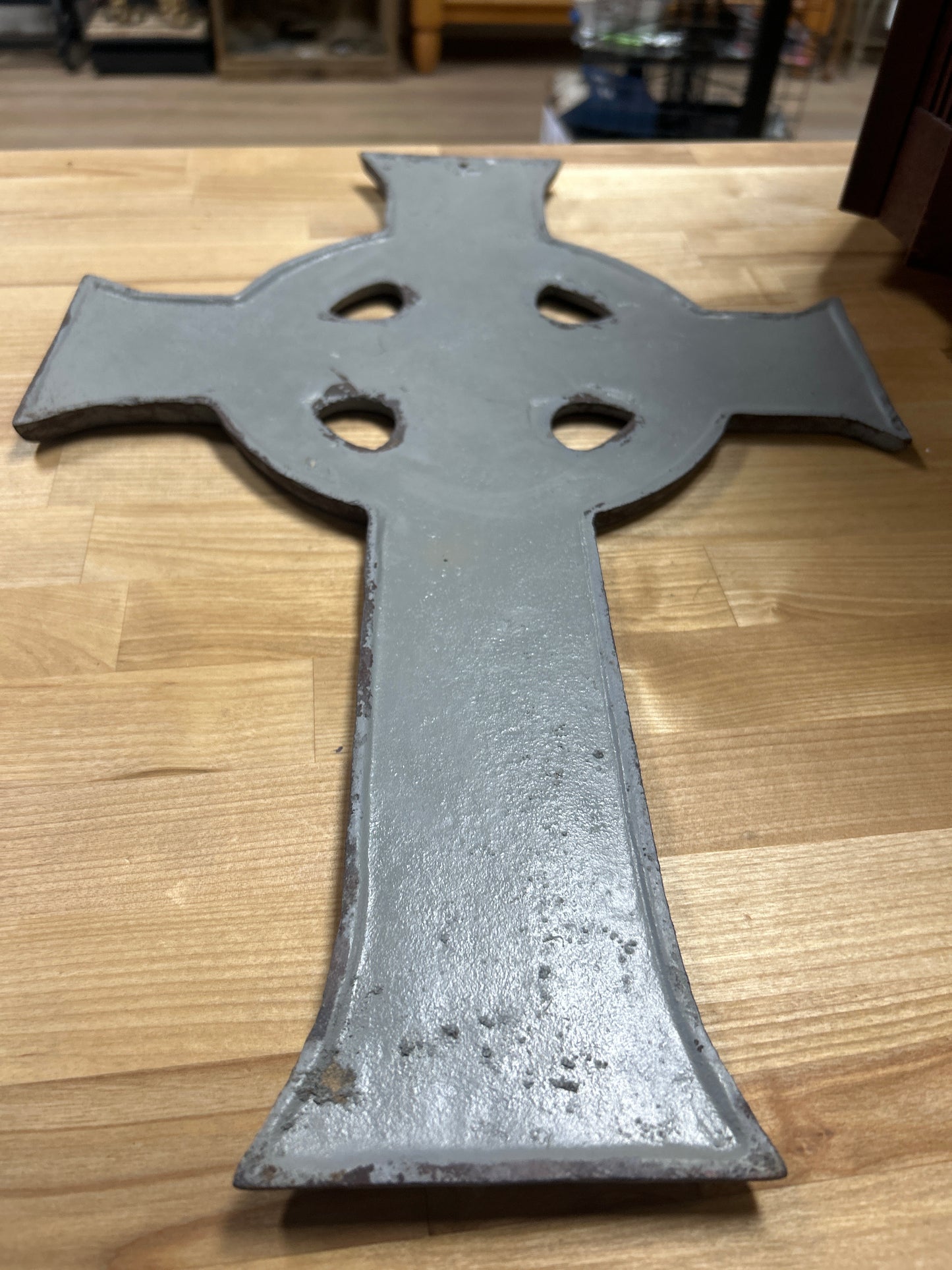 vintage Cast Iron Cross 19 1/2” x 13 1/4”