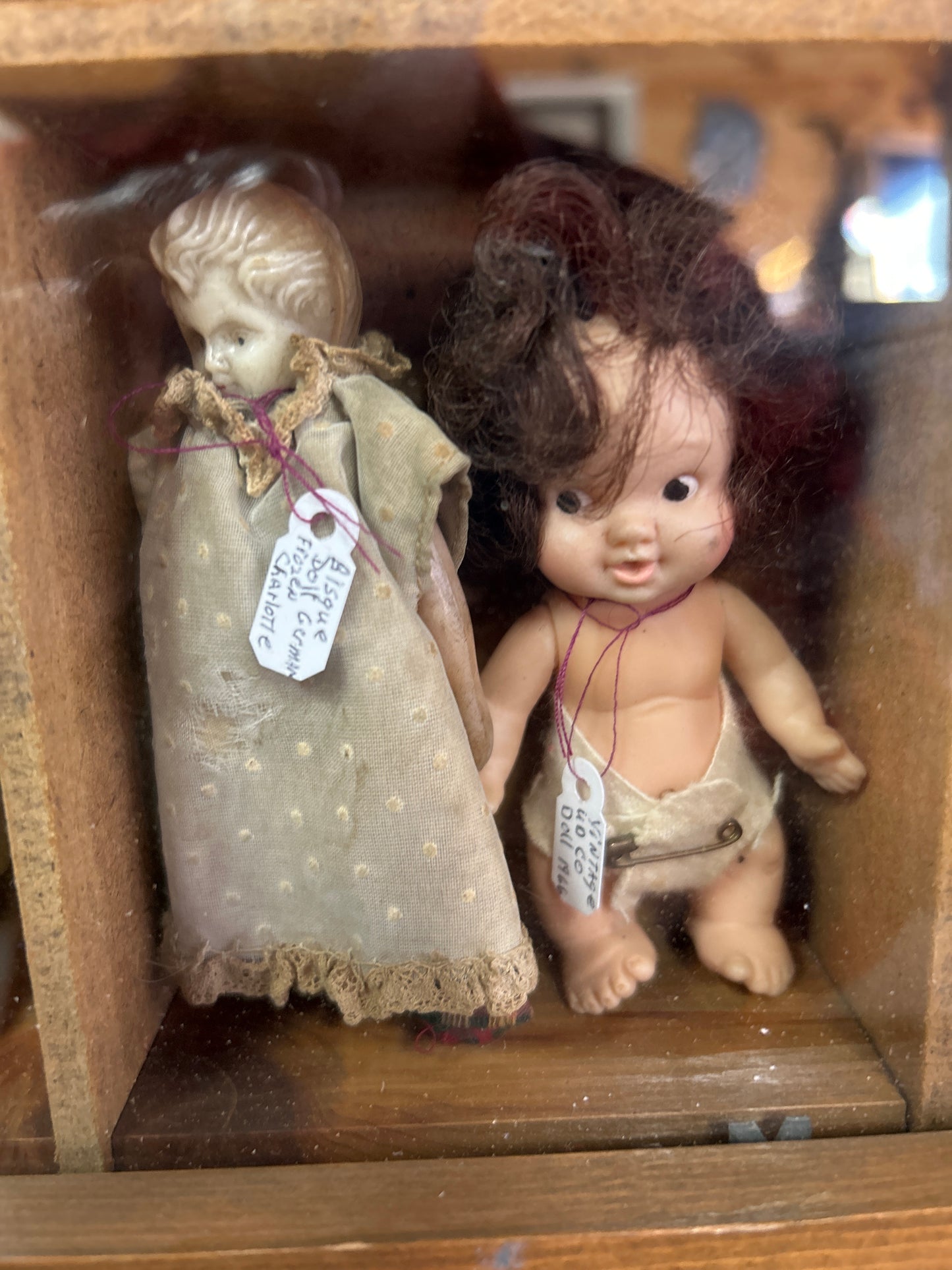 Vintage/Antique Miniature Doll collection in case