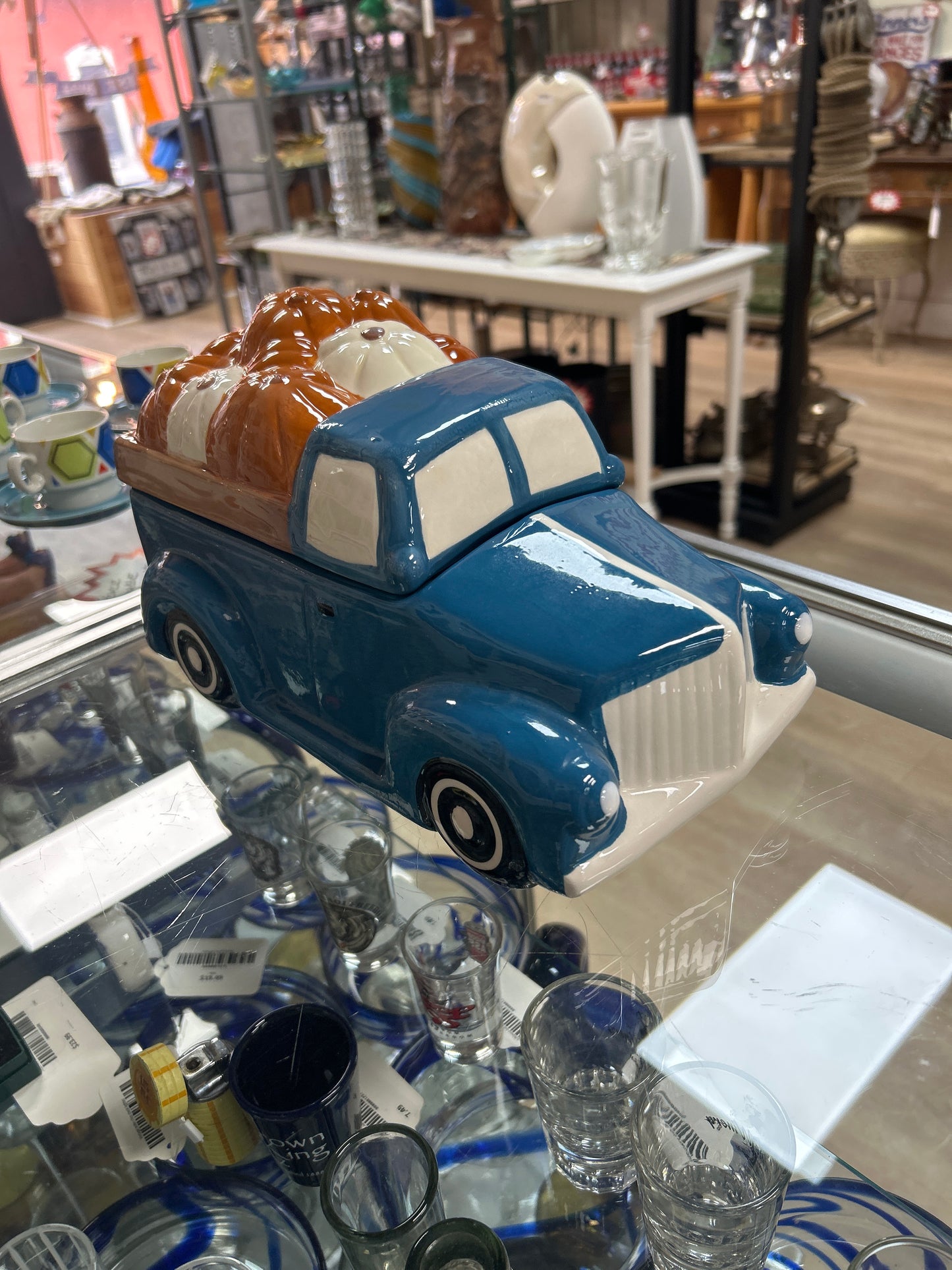 Vintage Blue Truck Cookie Jar