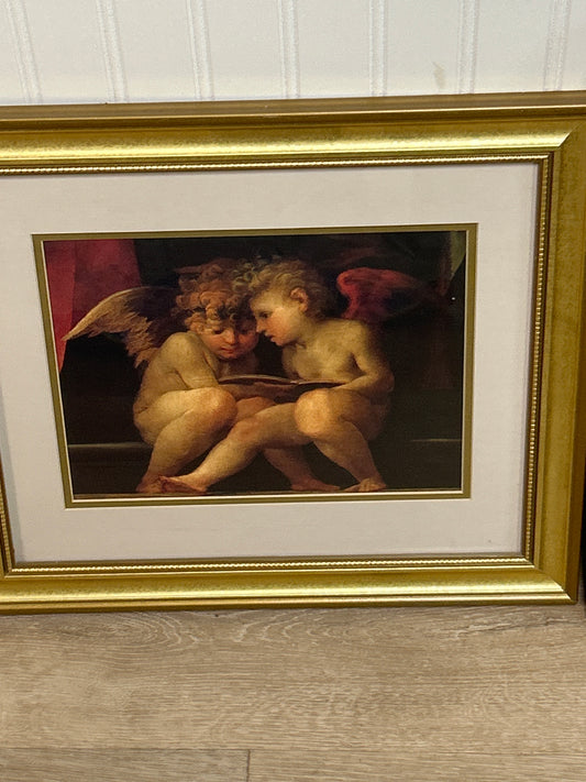 Framed and matted angel art #1