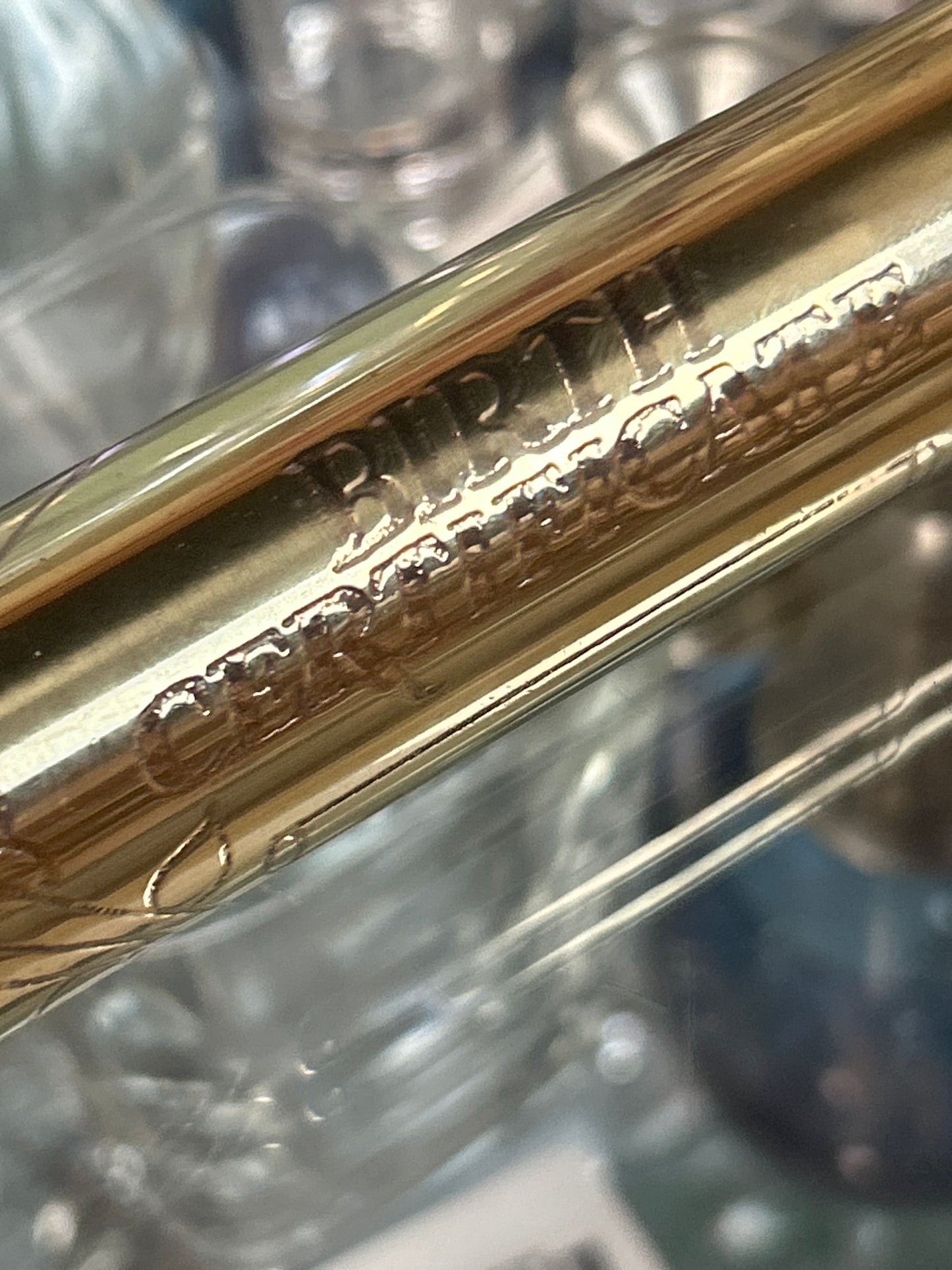 Vintage Brass Birth Certificate Tube Stork 9”