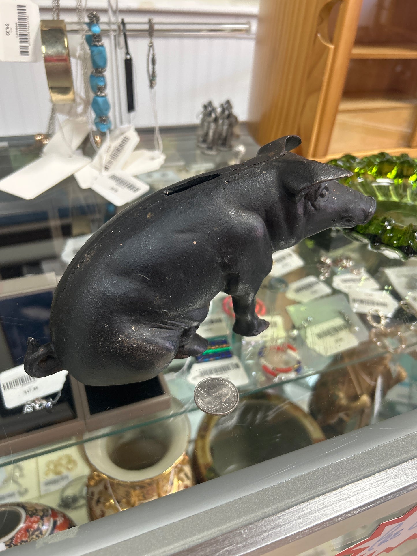 Vintage Cast Iron Pig Bank