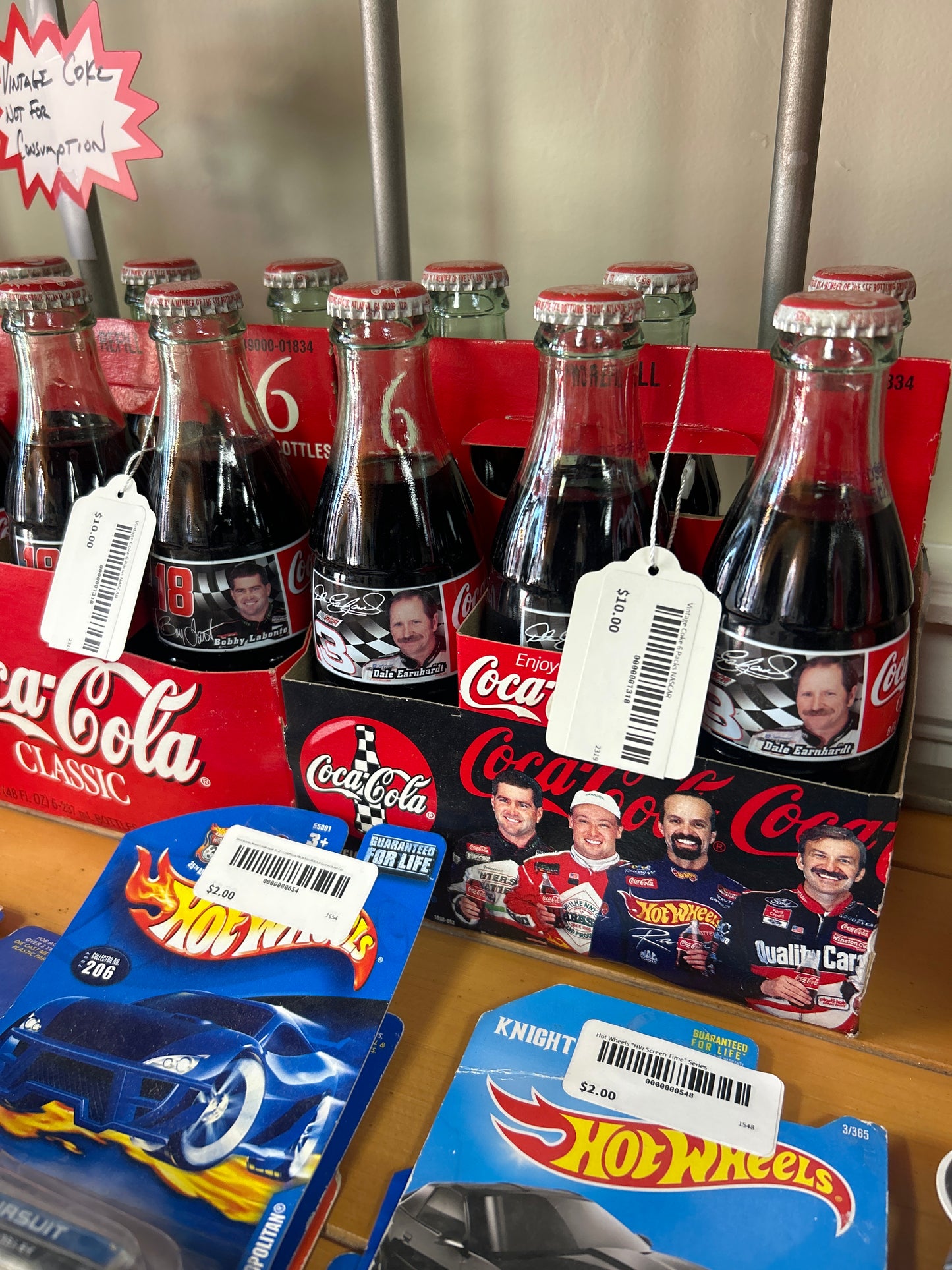 Vintage Coca-Cola Coke 6 Packs NASCAR (not to consume)