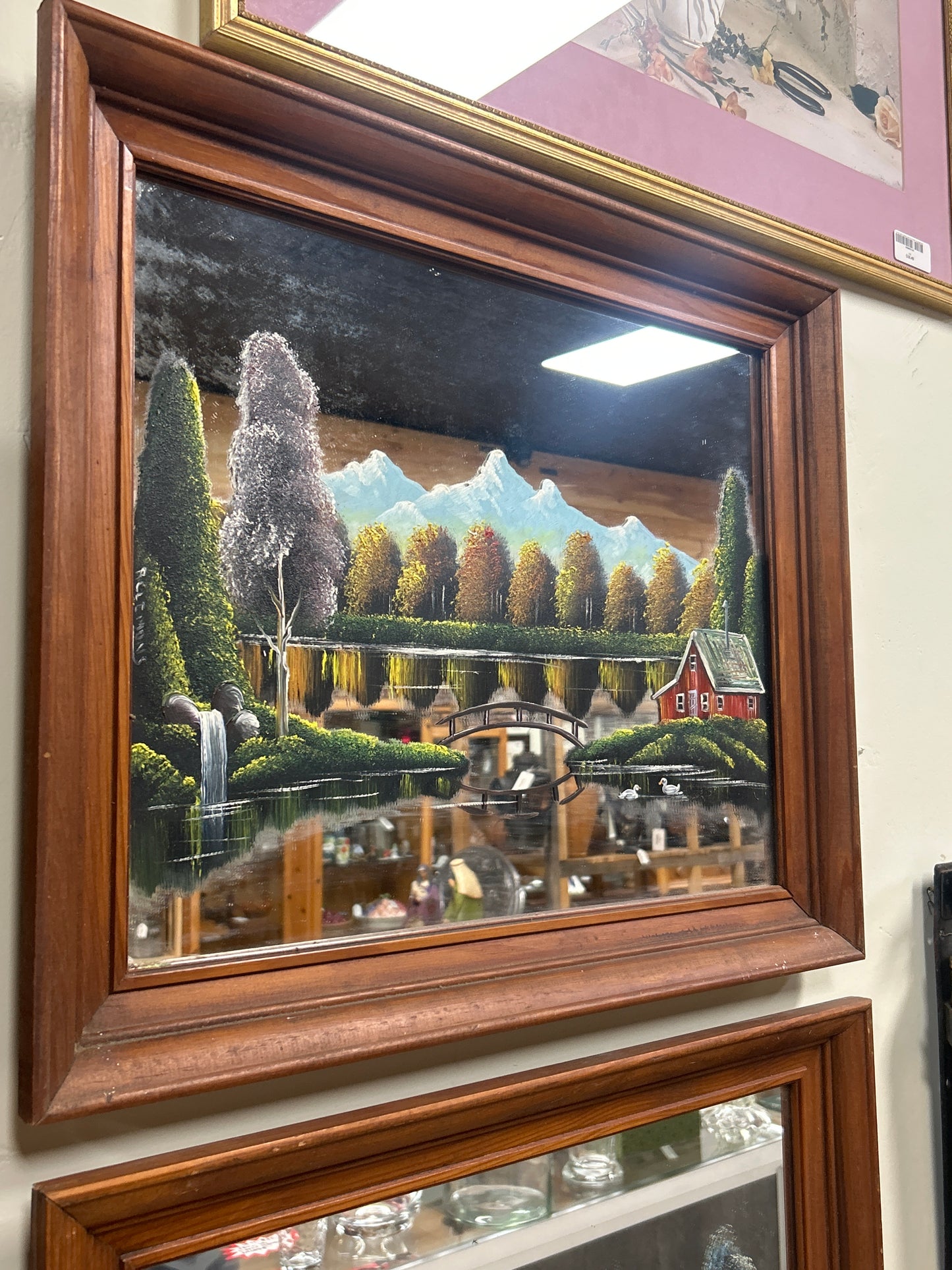 R Clemons Painting on Mirror (red barn)