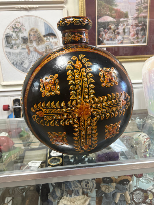 17” Tall Rajasthani Oil Pot Hand painted