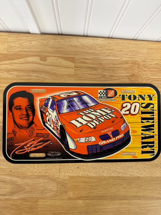 1999 Vintage NASCAR Tony Stewart #20 Home Depot License Plate Redline Sports Made in USA