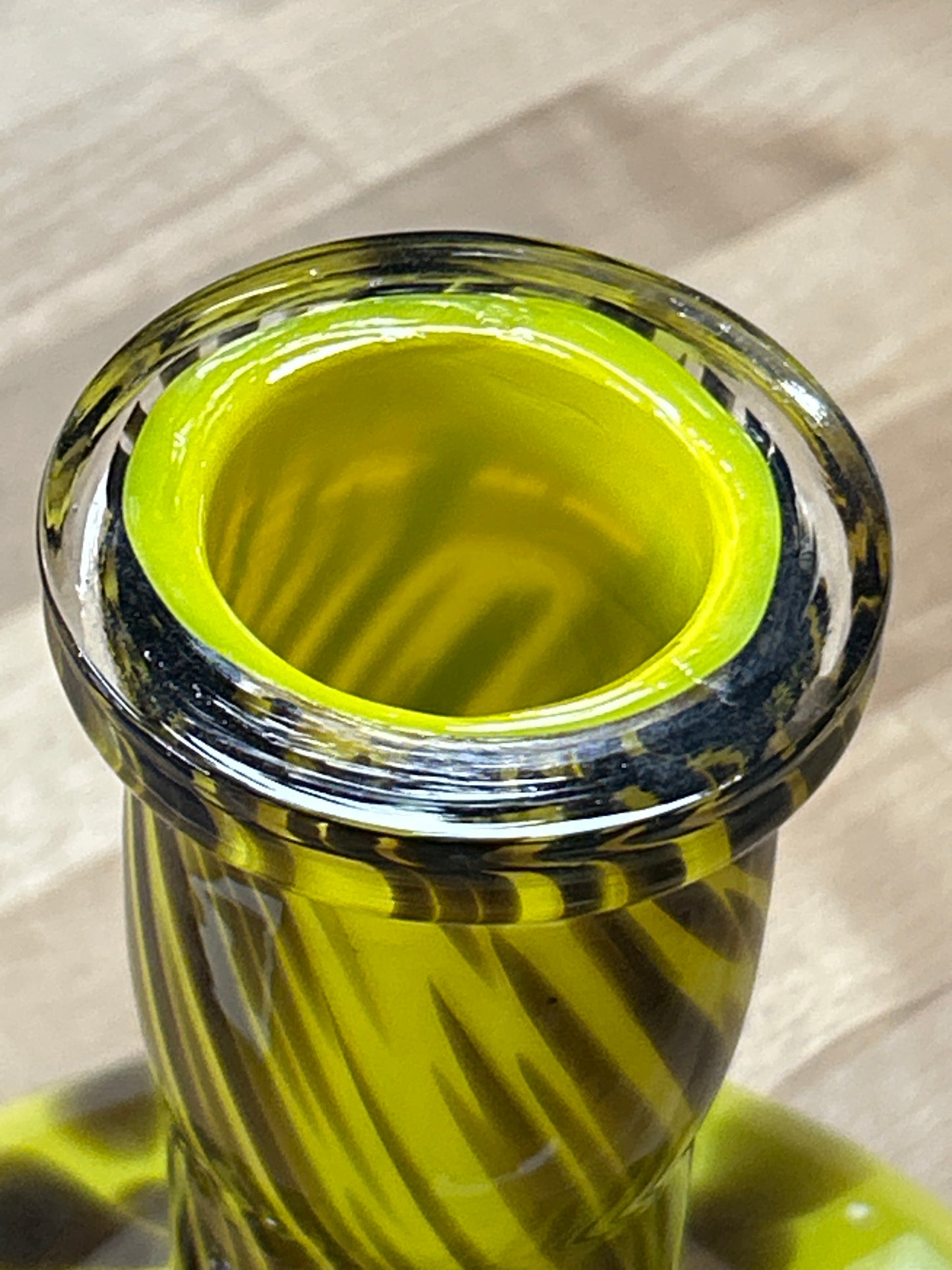 Yellow & Brown Glass Vase