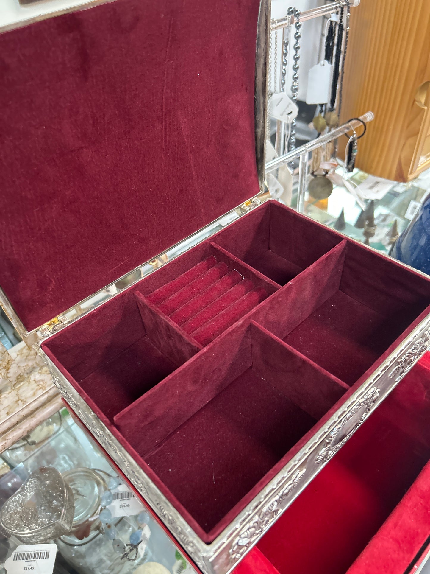 Vintage Godinger Silver Plated Velvet Lined Jewelry Trinket Box pre-owned