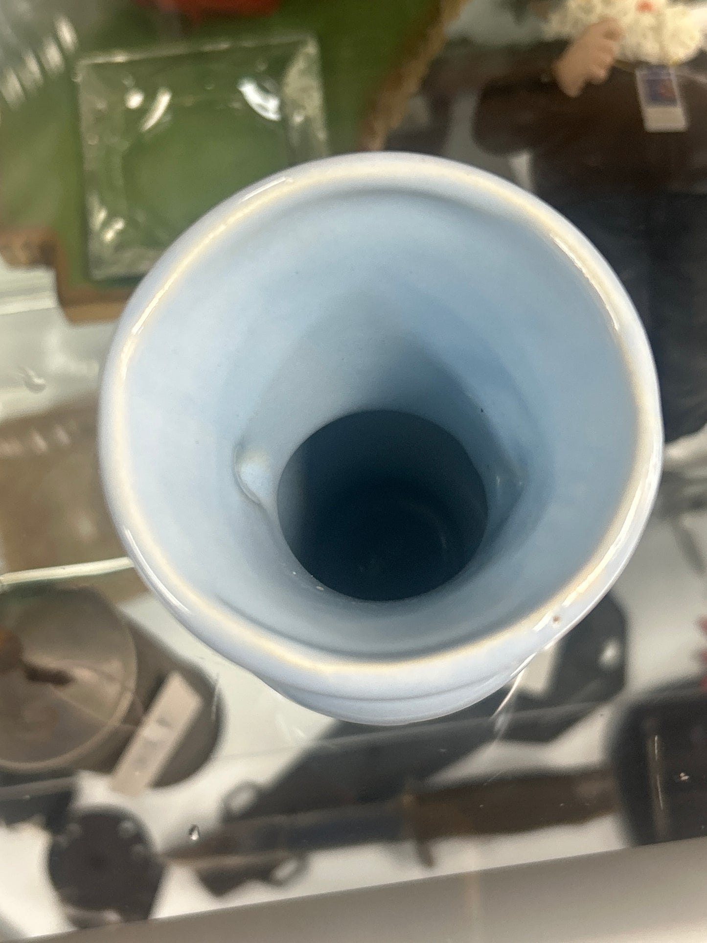 Rare Vintage 2 Handled Baby Blue USA 5" Vase
