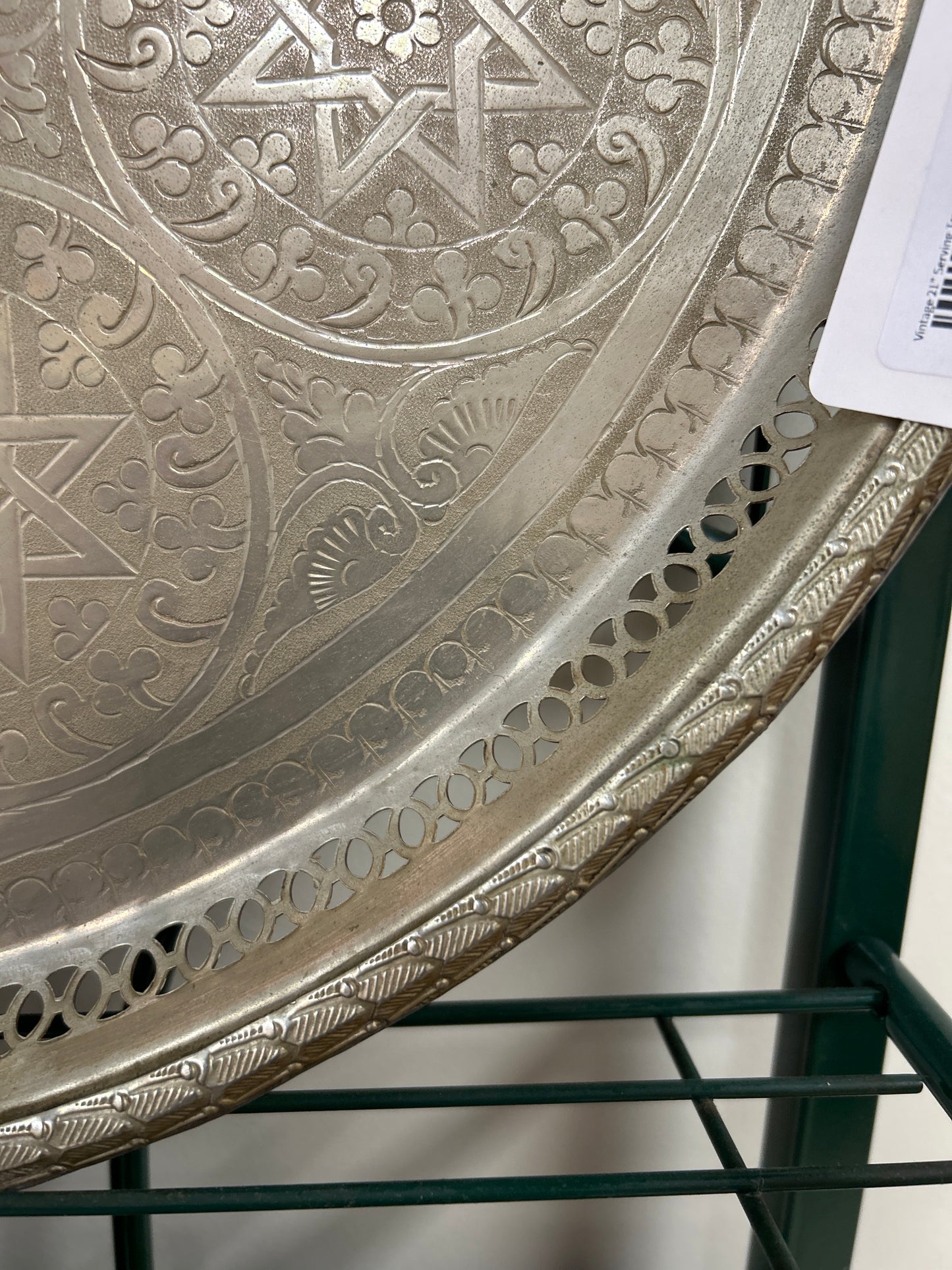 Vintage 21" Serving Tray (stamped maker see pics)