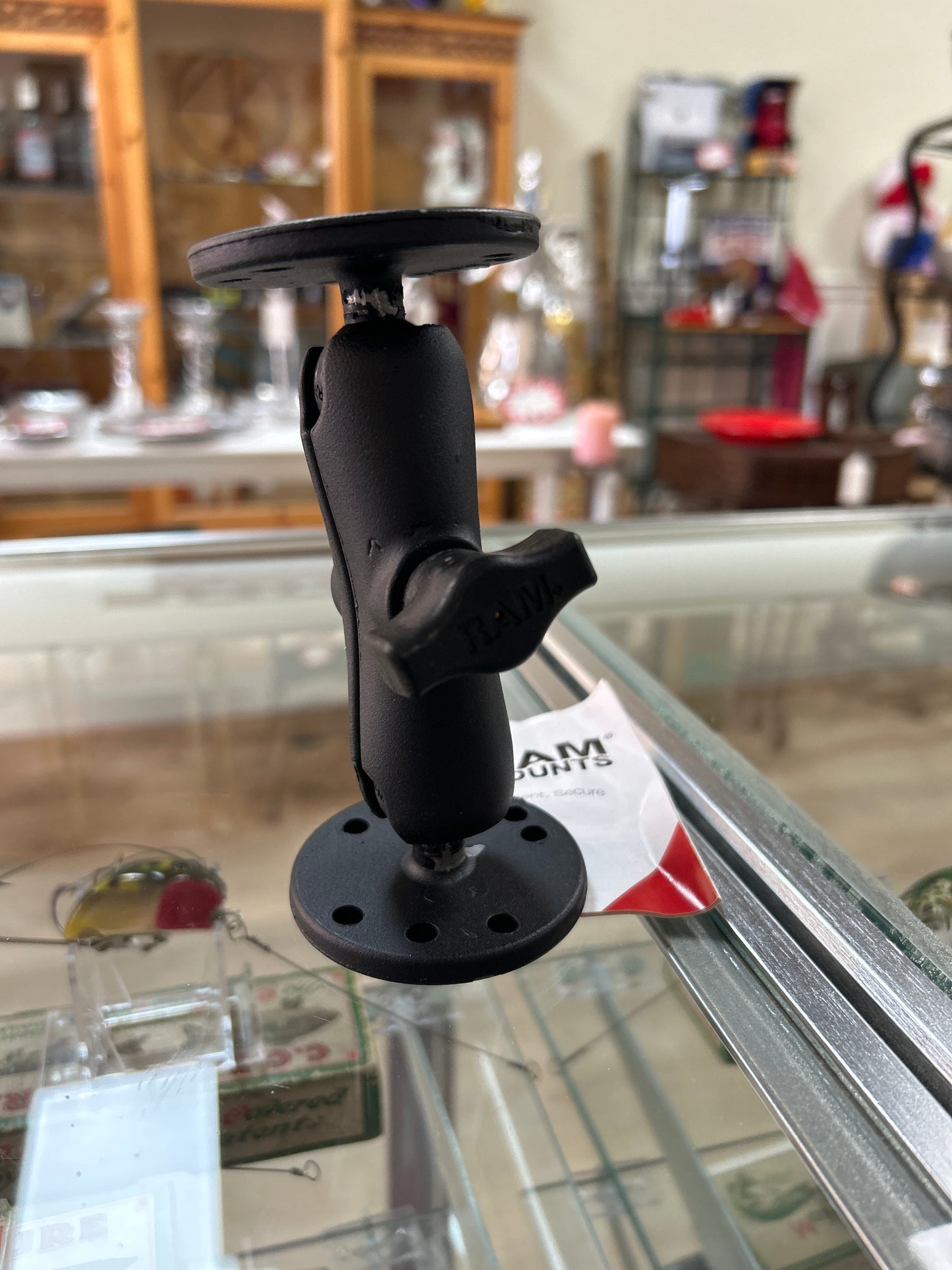 RAM-B-101U Mount 1" Ball Double Socket Arm • 2.5" Round Bases AMPS Hole Pattern