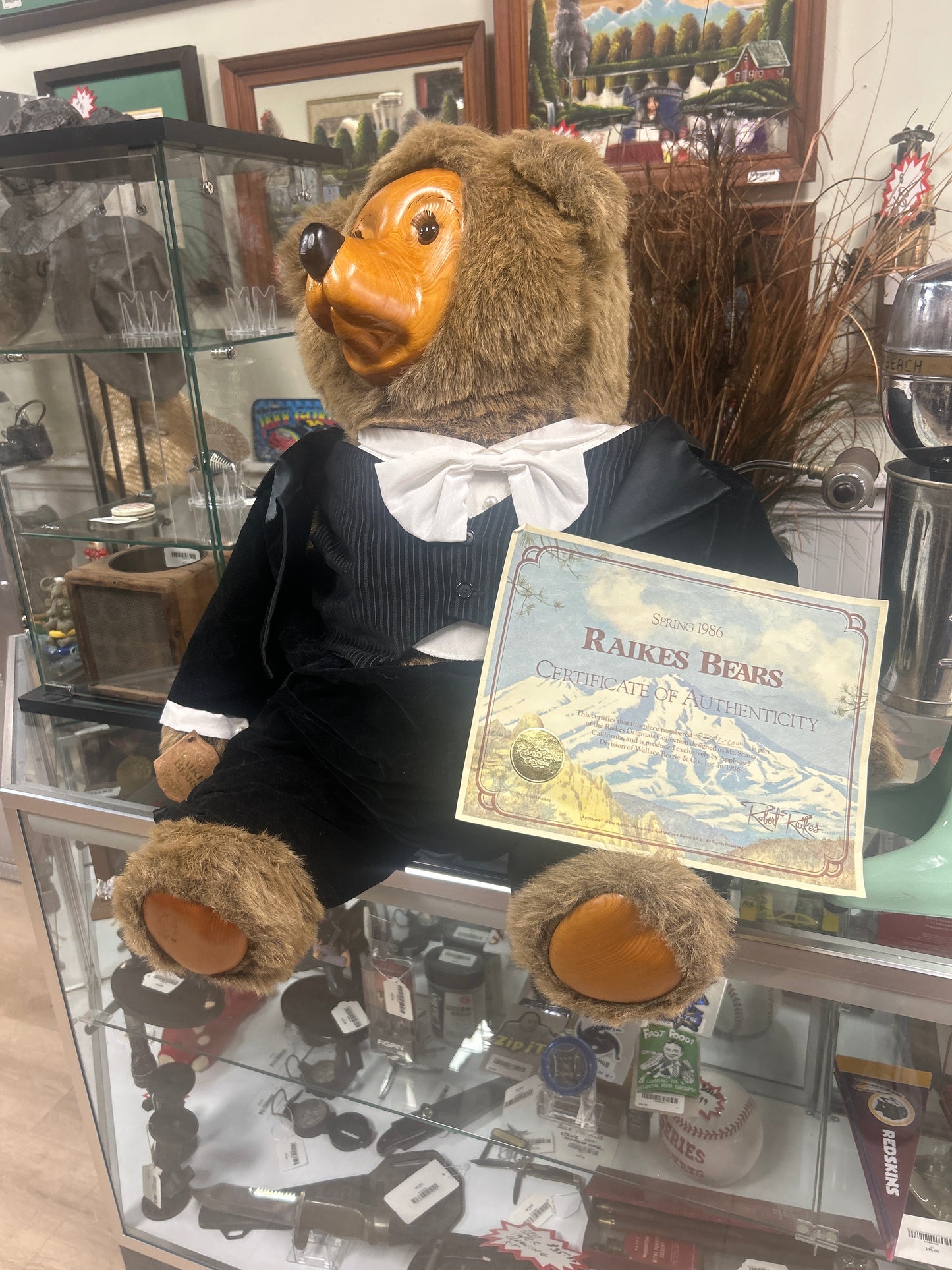 HUGE Robert Raikes Bear; Tyrone 36" Limited Edition Numbered Original COA 2581/5000
