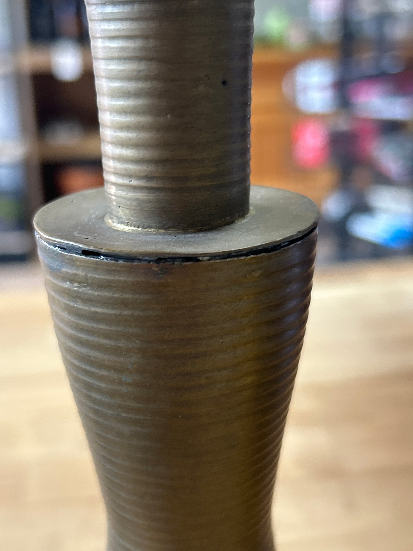 Vintage Brass Bell Candle Holder 8”