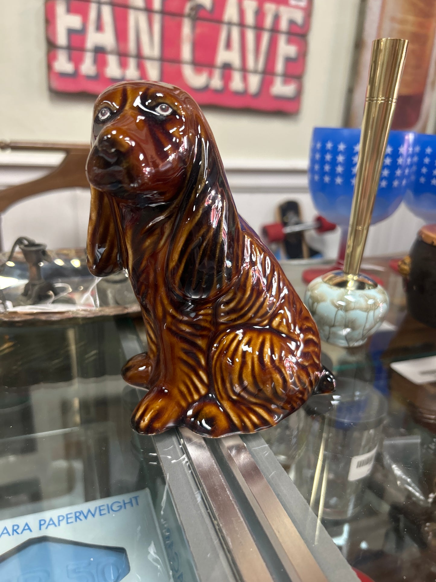 MCS Brazil glazed ceramic figurine of a spaniel dog